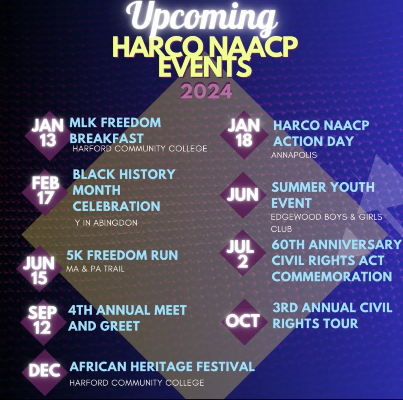 Calendar — Harford County NAACP Branch 7019B