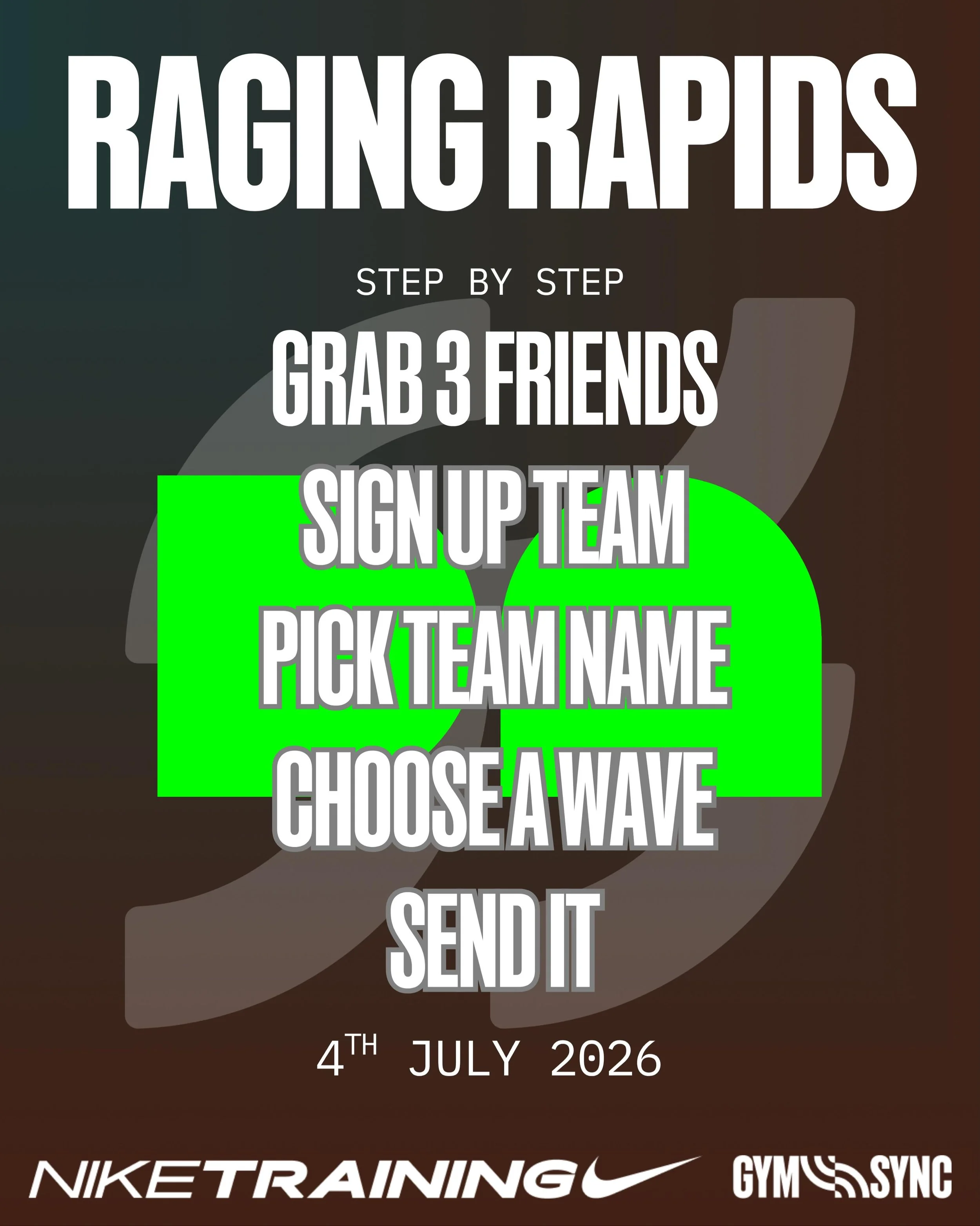 🌊 @gymsyncuk RAGING RAPIDS is coming to Dragon on 4th July! 🌊

Raging Rapids is a global team fitness competition open to all abilities. Compete from Dragon alongside athletes across the world, with scores uploaded to GymSync&rsquo;s worldwide lead