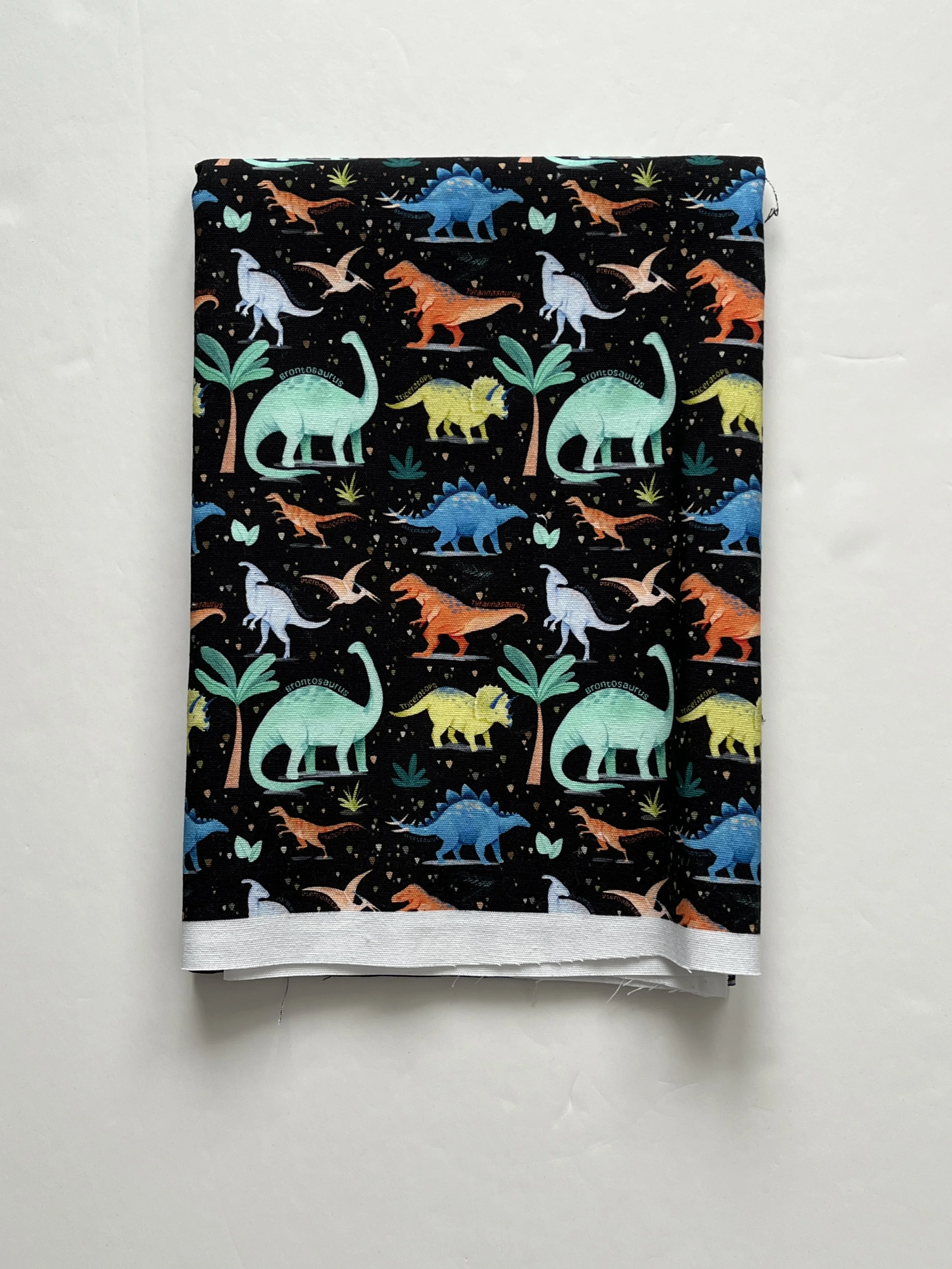 Dinos Black MD Scale Waterproof Cotton Canvas