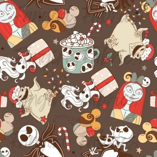 nightmare christmas brown bloom patterns w.jpg