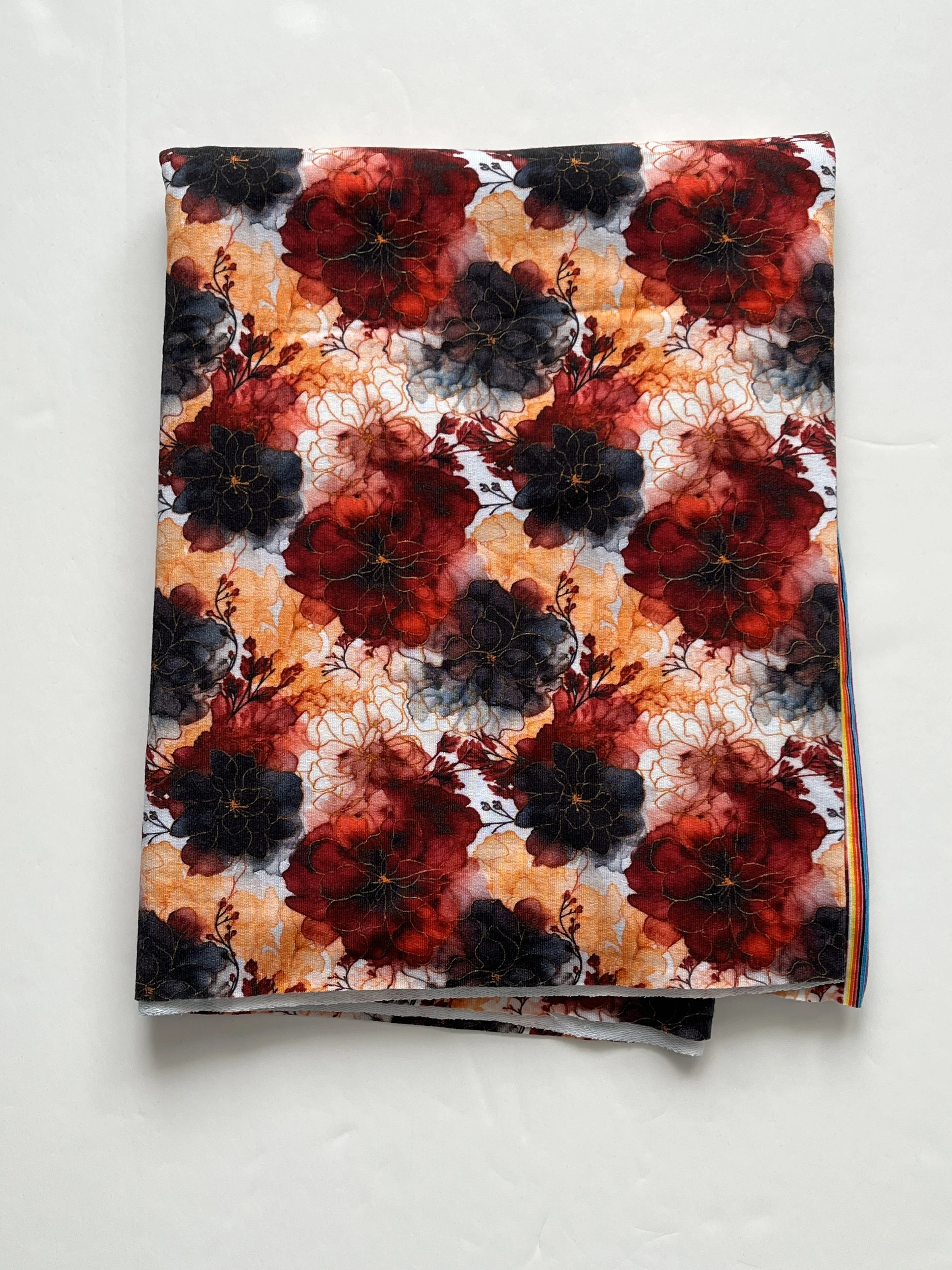 Fall Floral Alcohol Ink MD Scale Bamboo French Terry