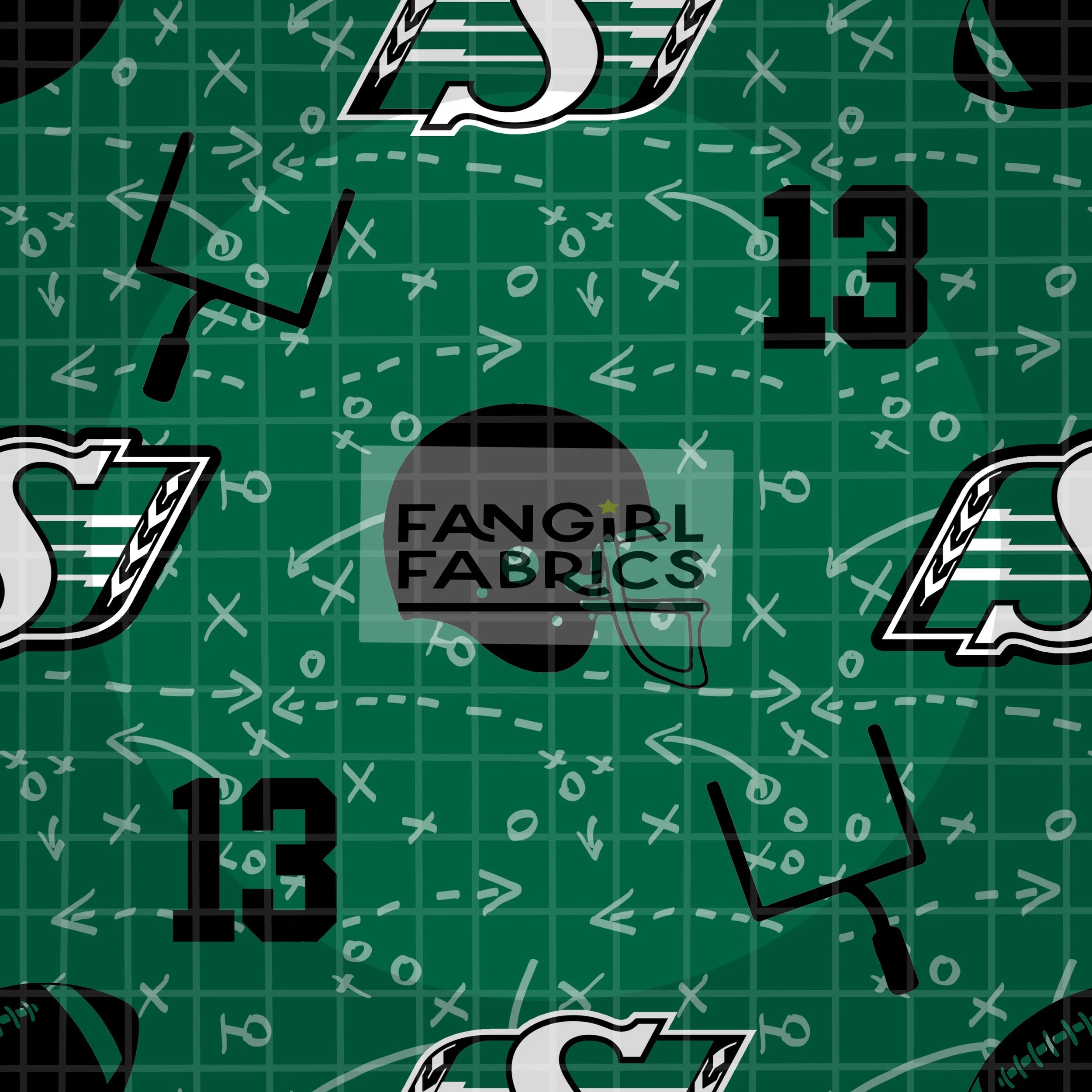 PREORDER Green Football - Fangirl Fabrics