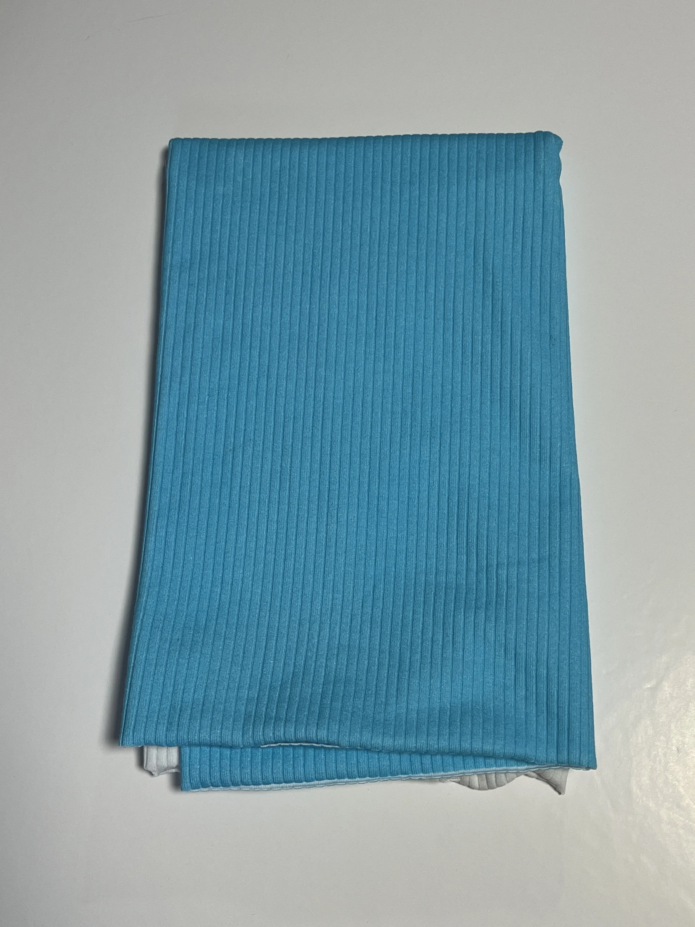 Blue Brushed Cotton Ribbing