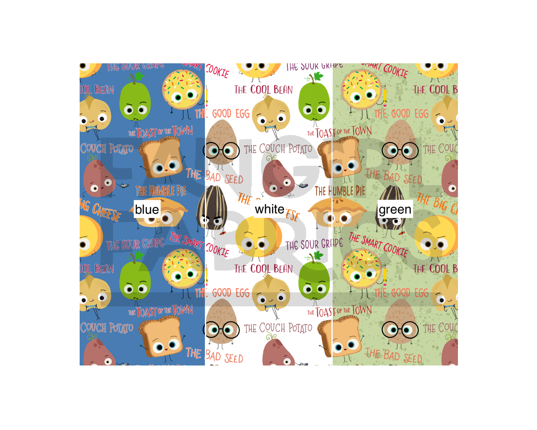 PREORDER Food Friends (3 colours) - Fangirl Fabrics