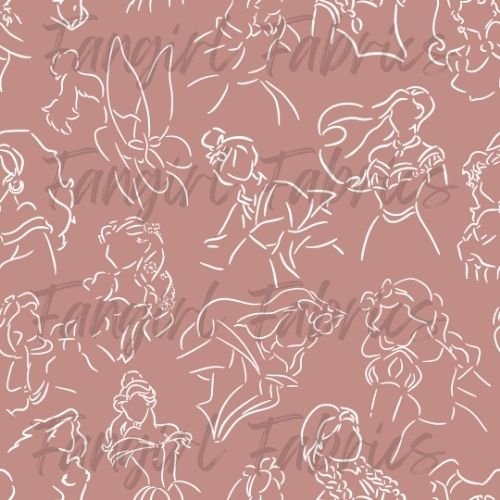 princess outline terracotta by bloom patterns w.jpg