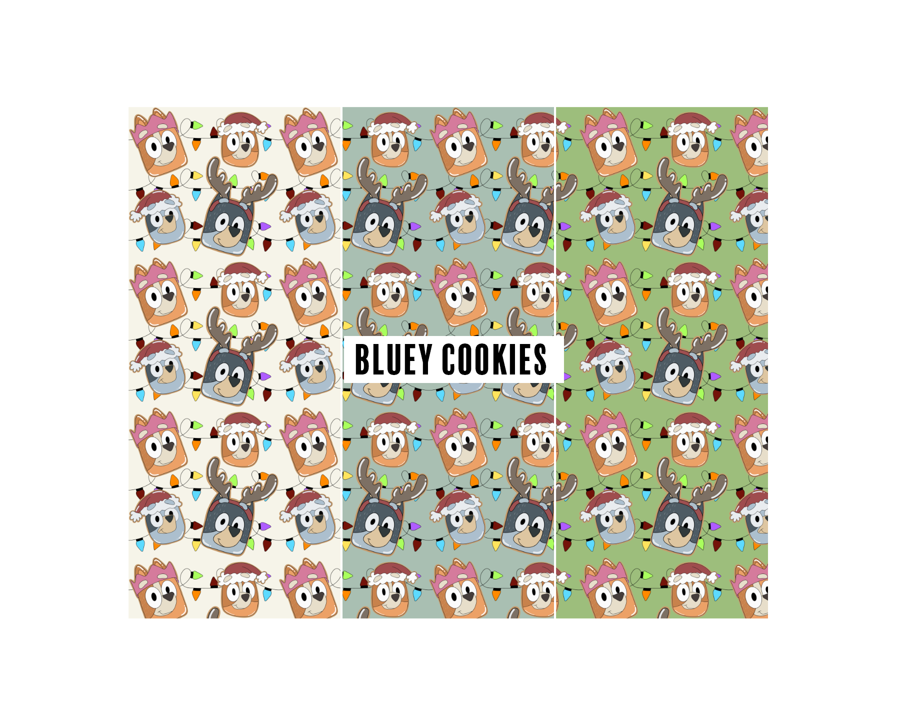 PREORDER Bluey Cookies (3 colours) - Fangirl Fabrics