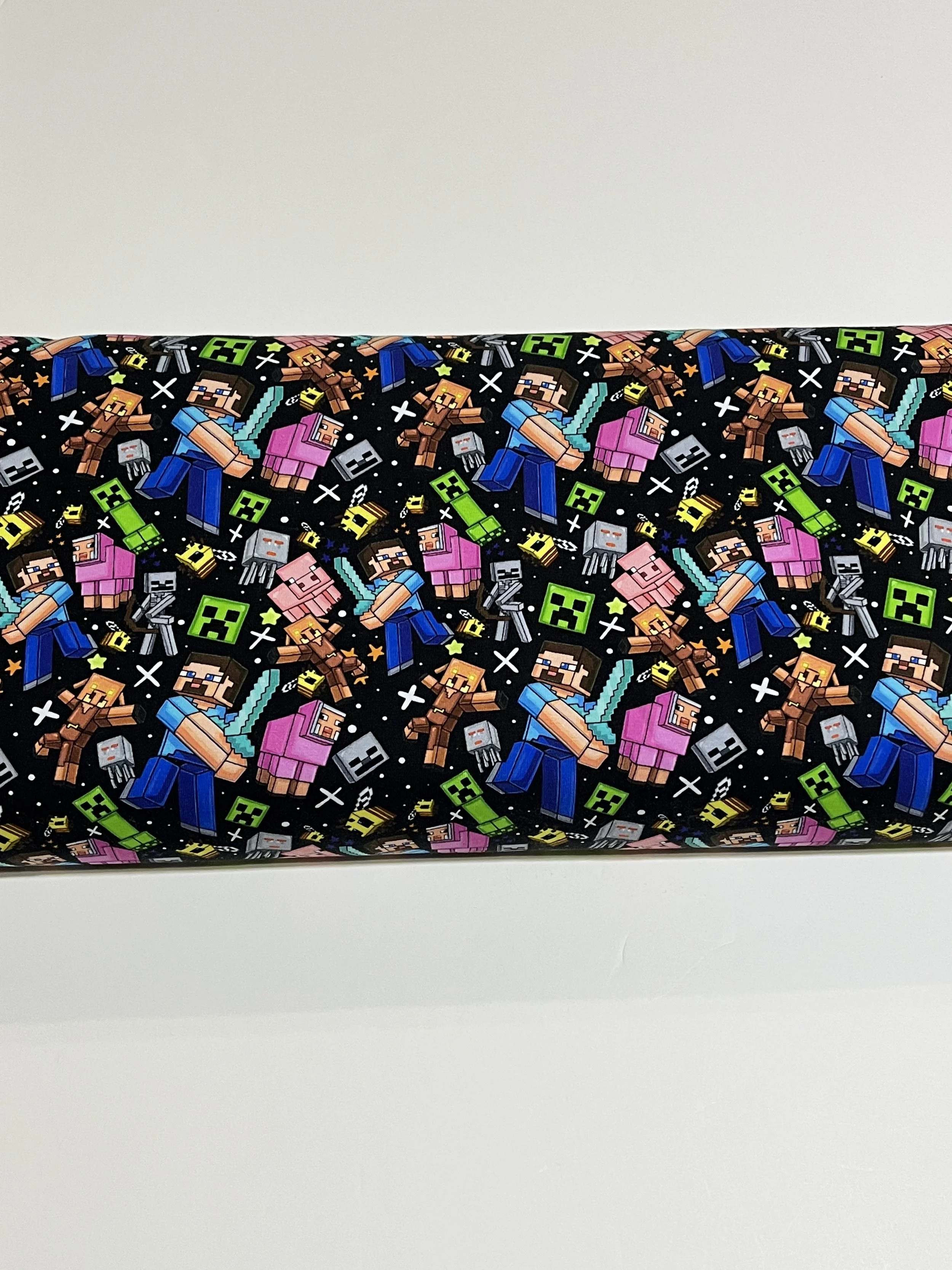 Steve Minecraft Black MD Scale Cotton French Terry