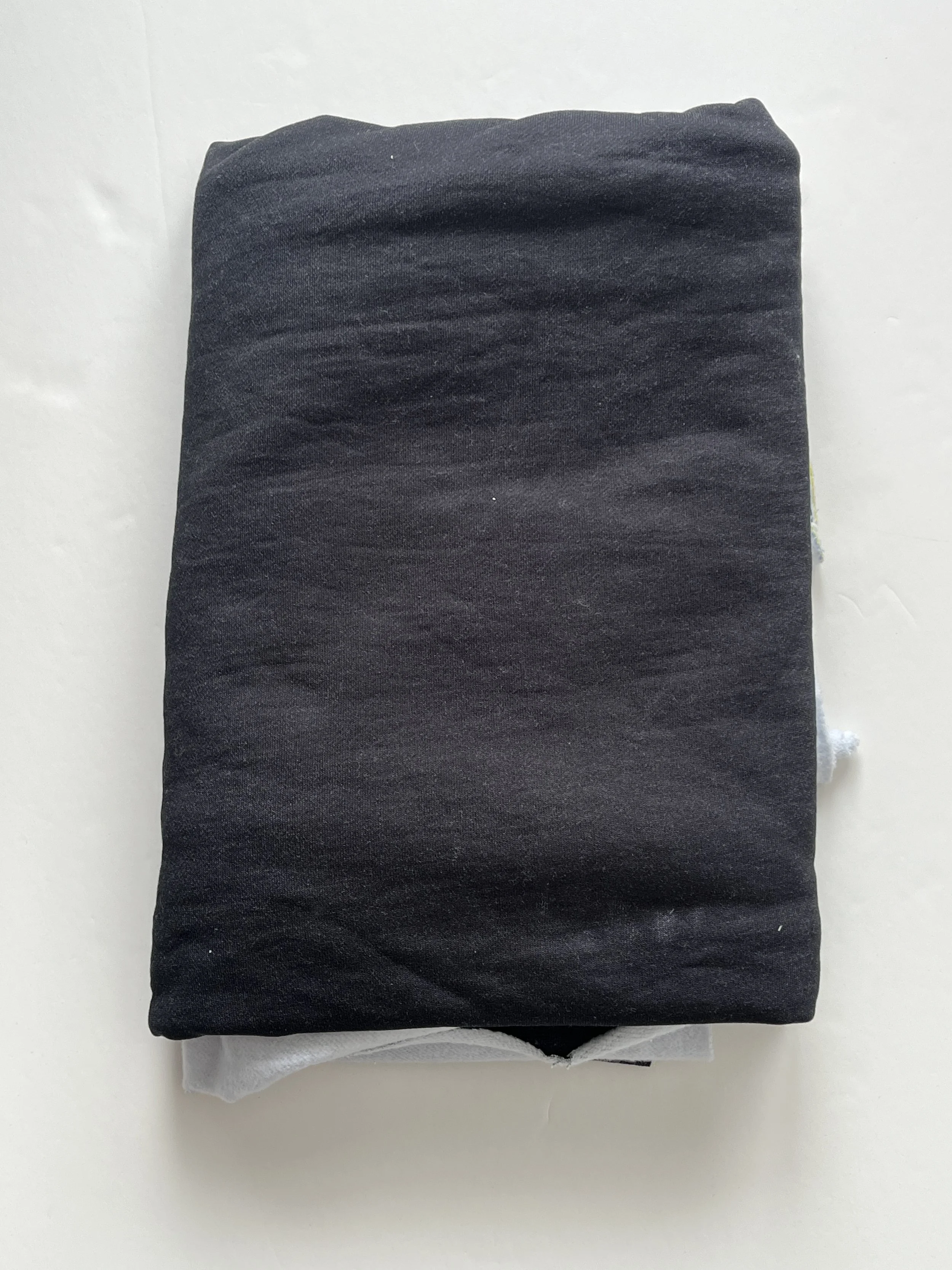 Printed Black Brushed Cotton French Terry