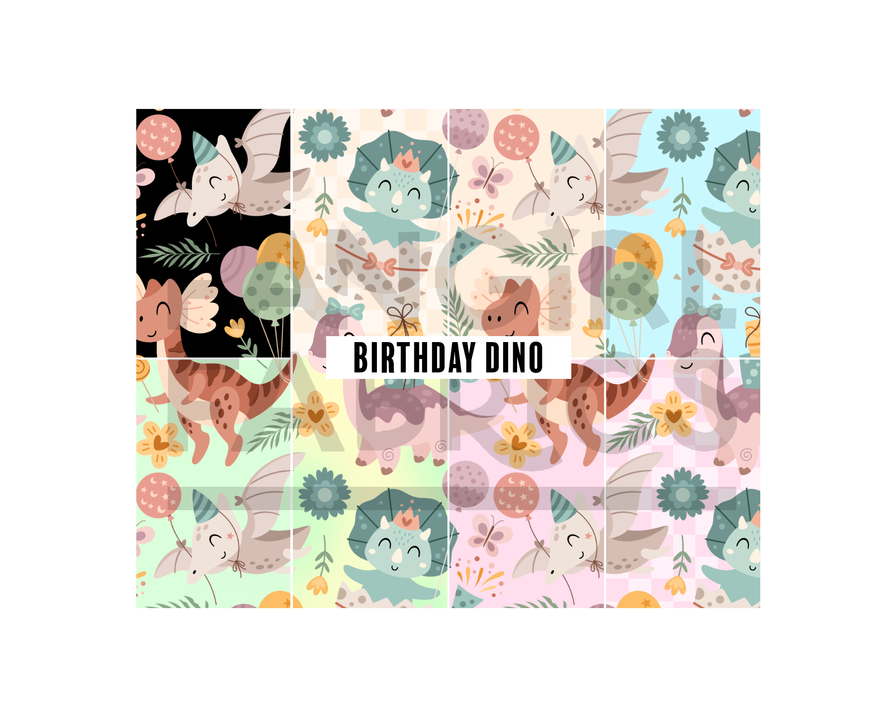 PREORDER Birthday Dino (8 colours) - Tiny Space Craft Shop
