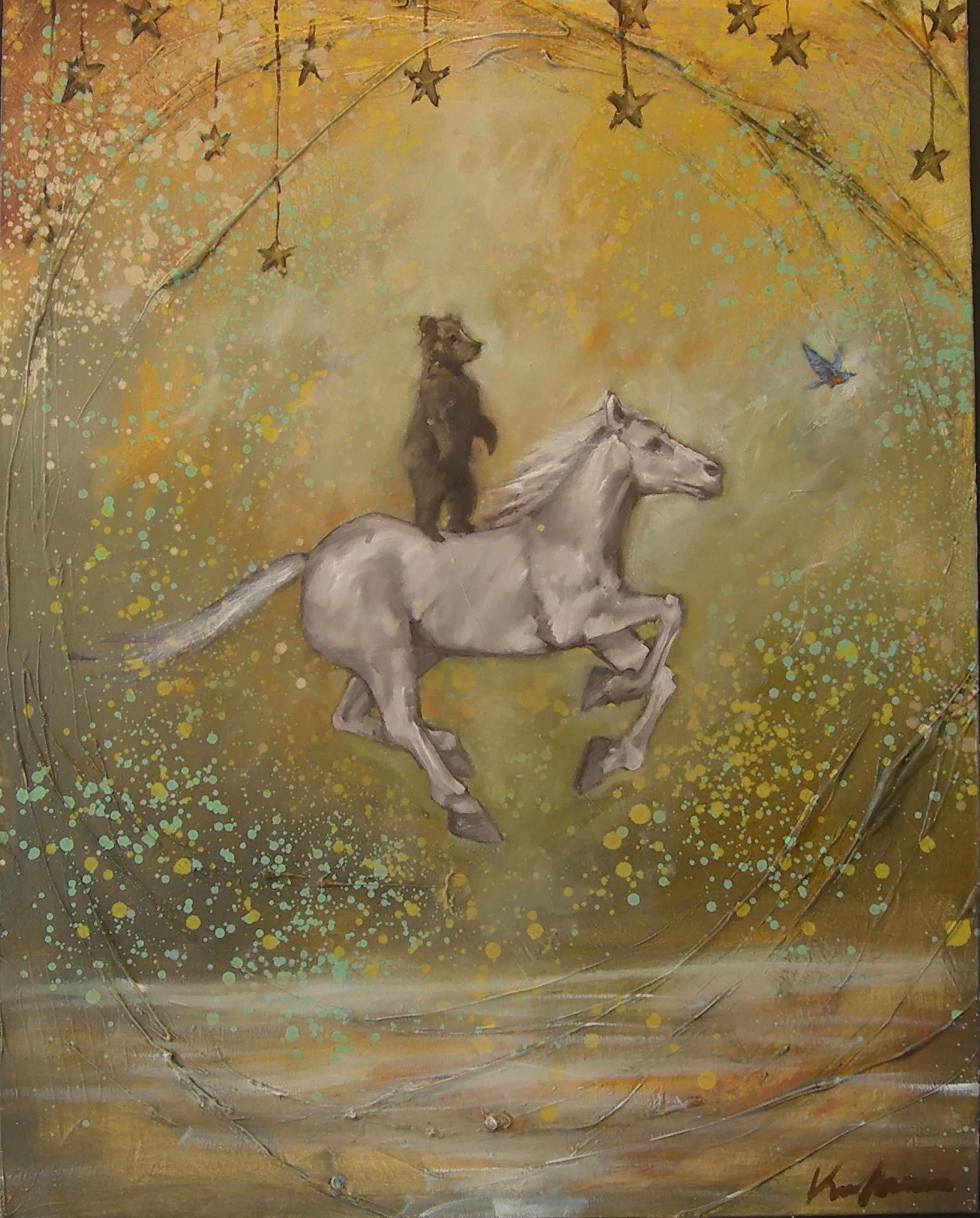 Black Bear Back Riding, 24X30, SOLD
