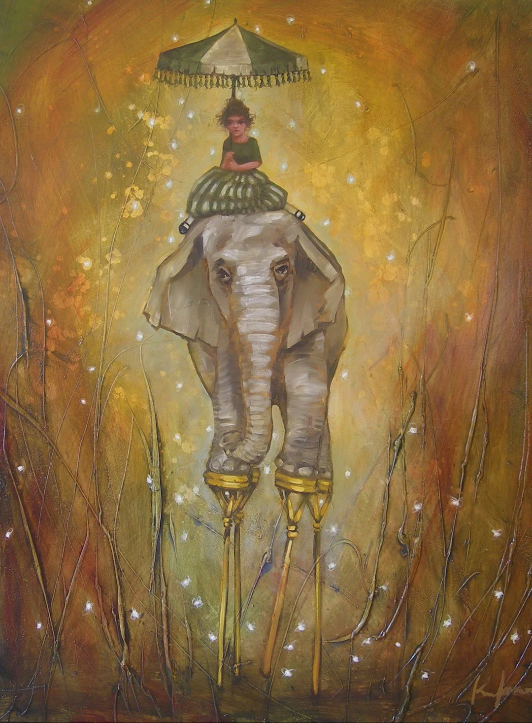 She Always Travels by Elephant on Stilts, SOLD