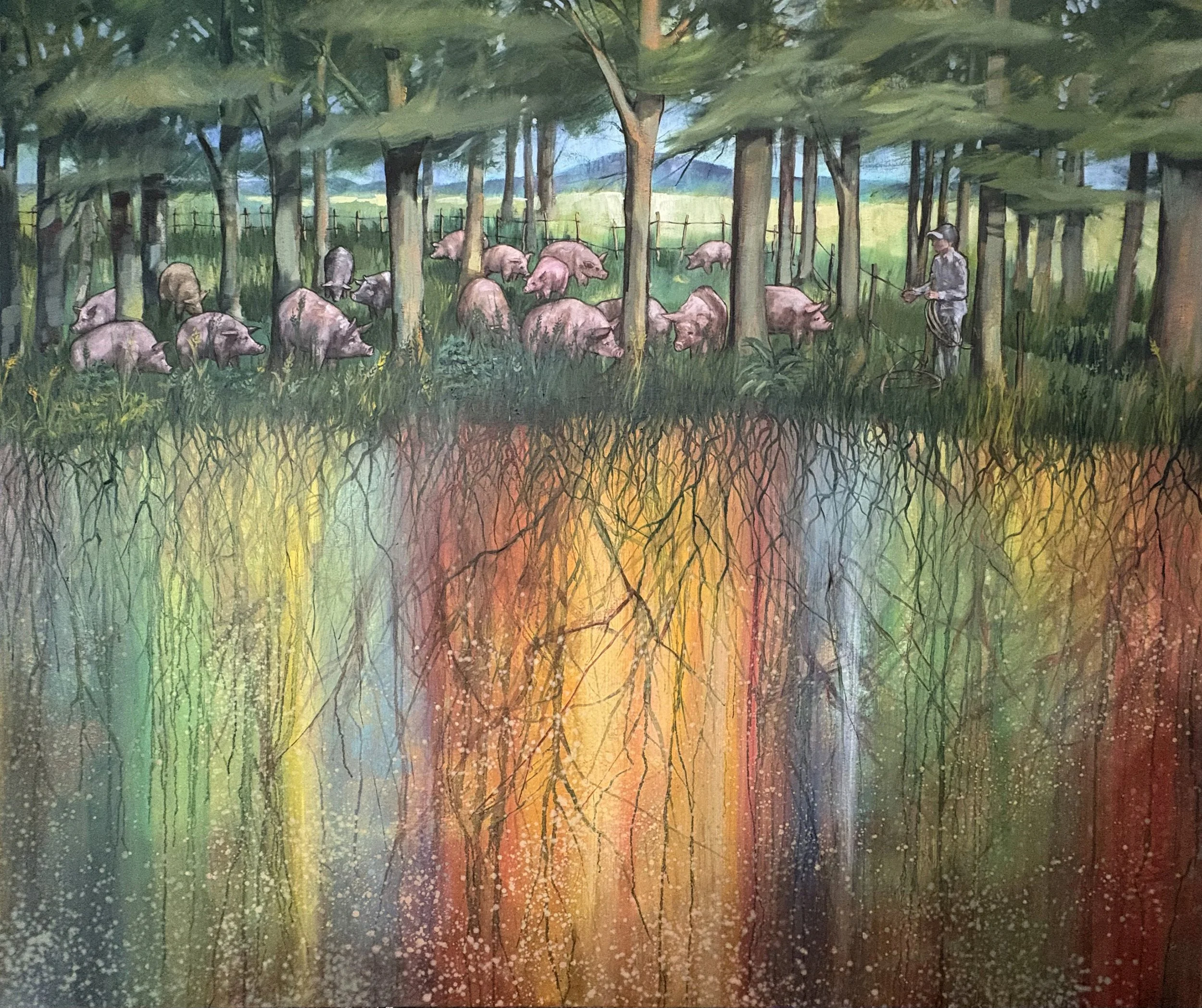Forested Pigs, 60X72