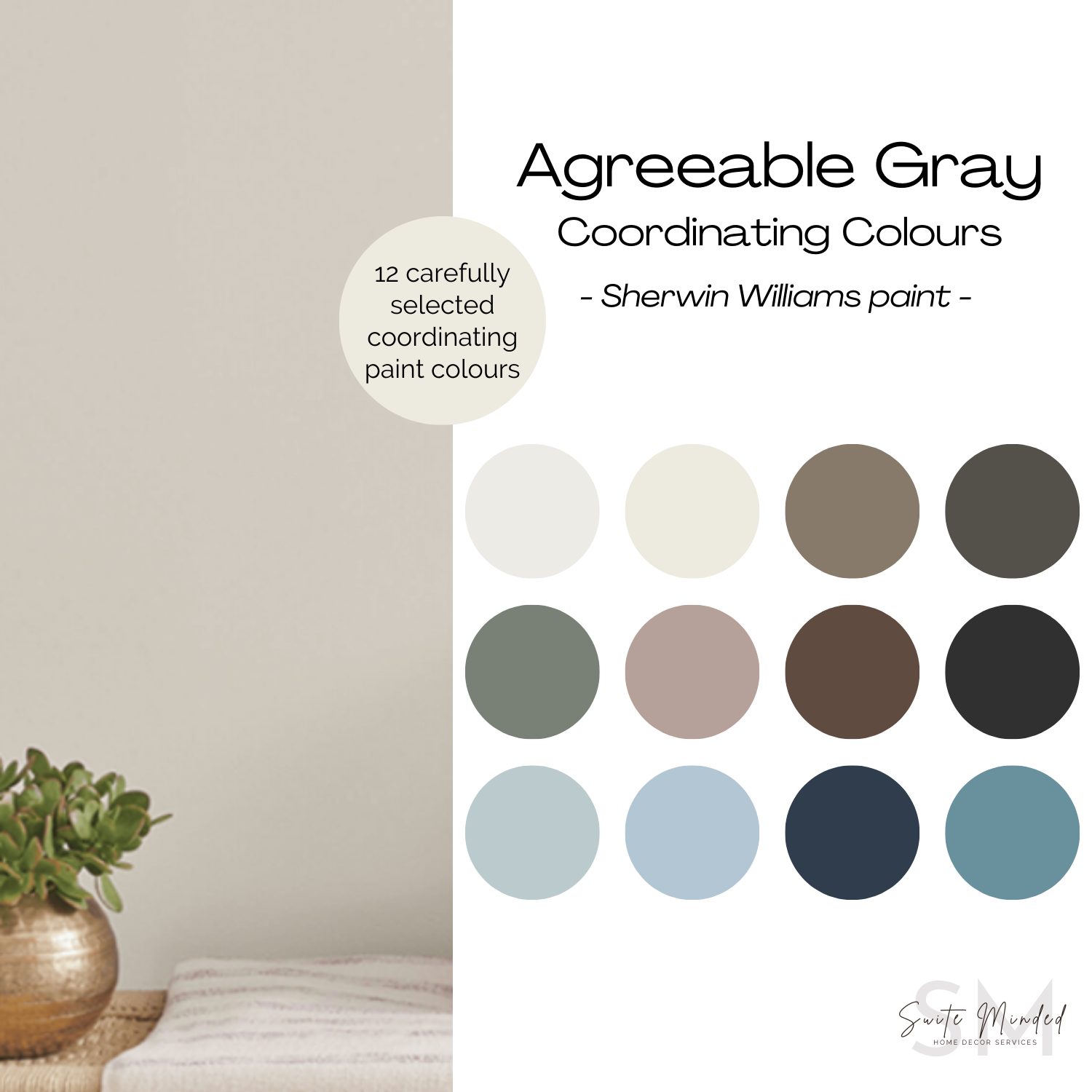 Agreeable Gray SW 7029 by Sherwin Williams 12 coordinating paint colours - whole-house colour palettes