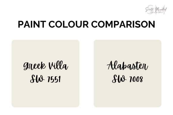 Greek Villa SW 7551 vs Alabaster SW 7008: Which White Is Right for Your Home?