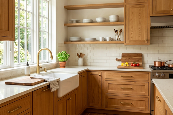 What Colour Walls Go With Honey Oak Kitchen Cabinets? (A Designer Guide)