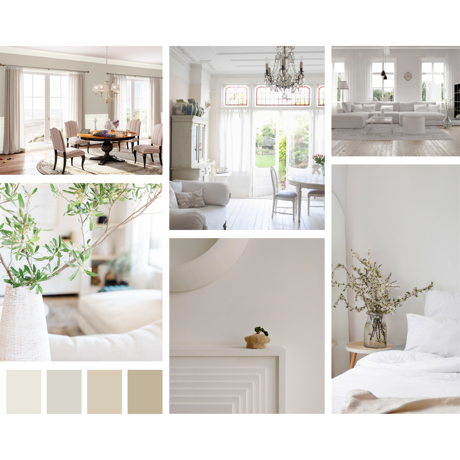 White Dove OC-17 Coordinating Colors - Whole House Colour Palette