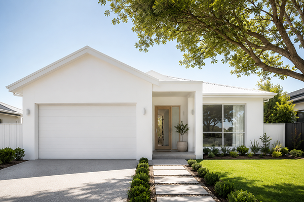 House exterior with walls in Dulux Vivid White