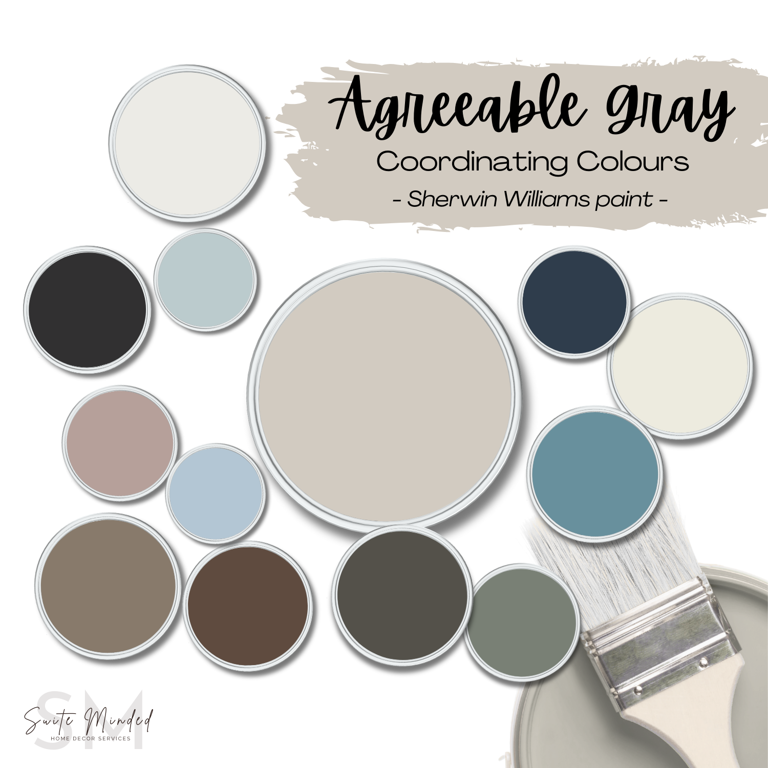 Agreeable Gray SW 7029 by Sherwin Williams 12 coordinating paint colours - whole-house colour palettes