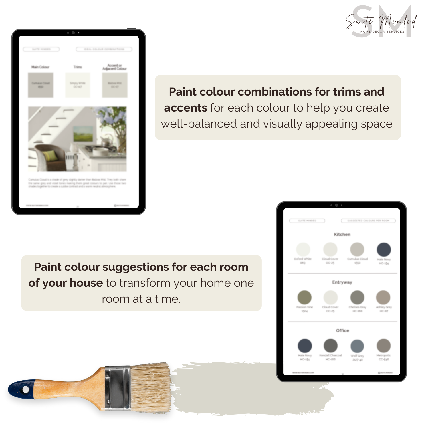 Balboa Mist OC-23 coordinating colors - benjamin moore paint palette - whole house color palette