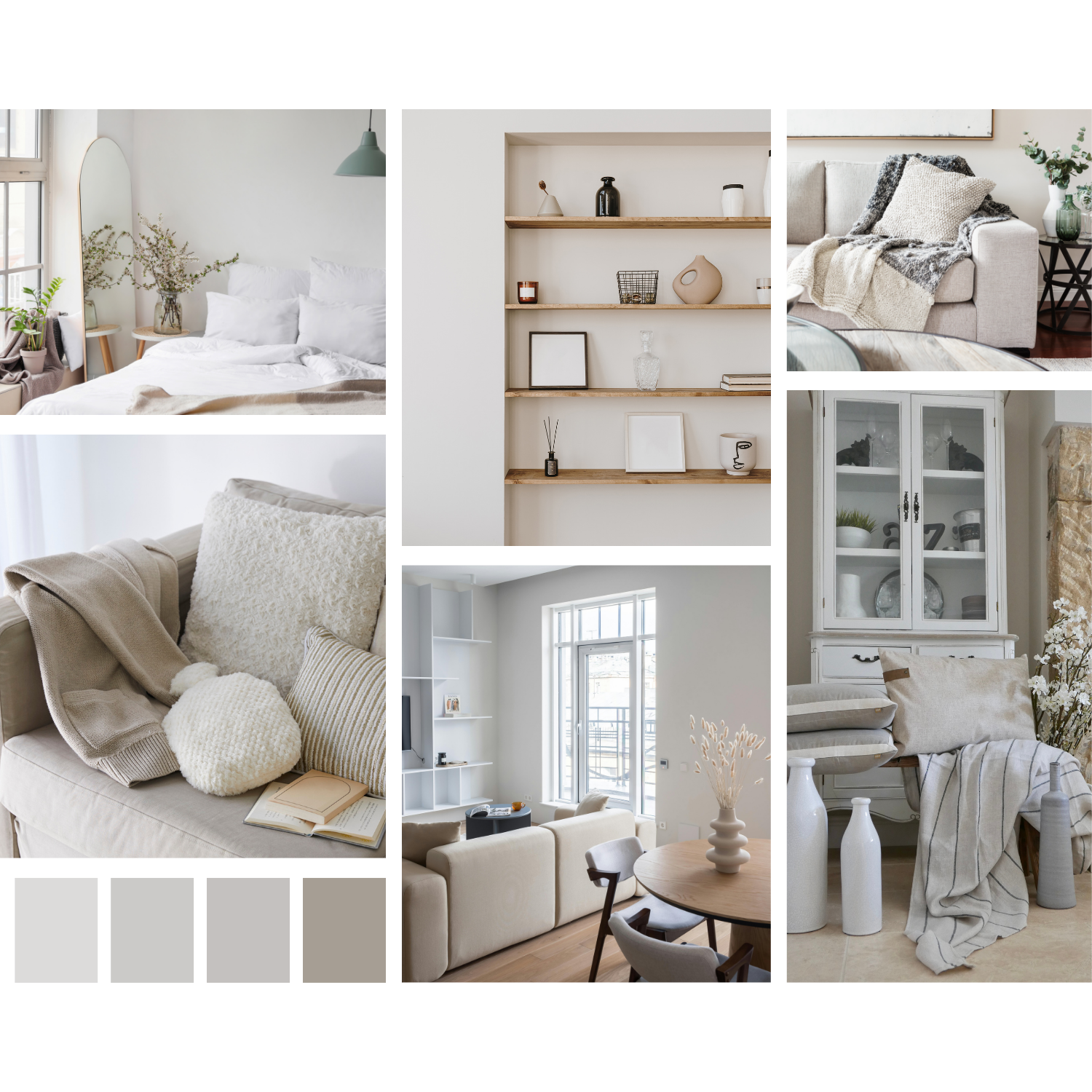 Balboa Mist OC-23 coordinating colors - benjamin moore paint palette - whole house color palette