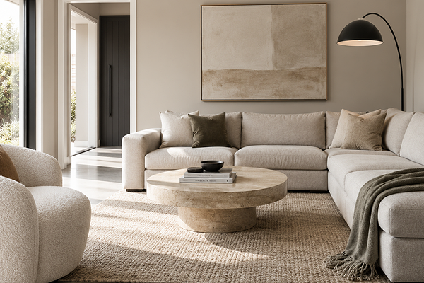 Living room with BM Annapolis Gray walls