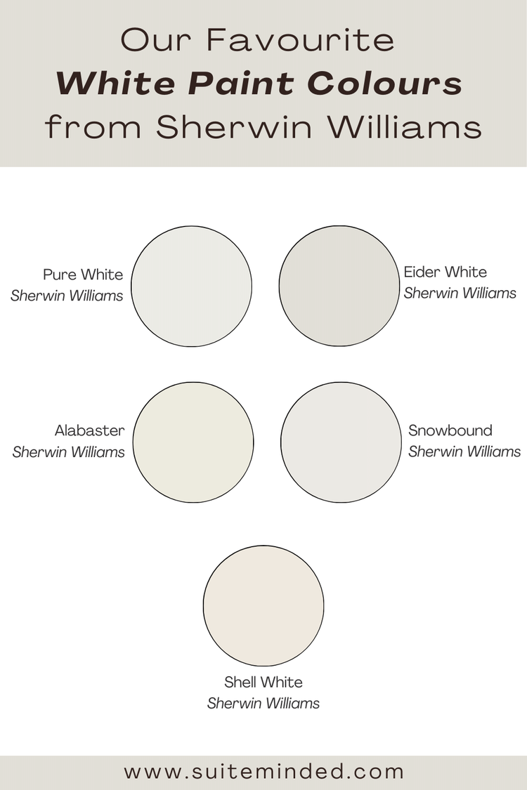 Withe Colours Our 5 Favourite White Paint Colours From Sherwin Williams — Suite.Minded