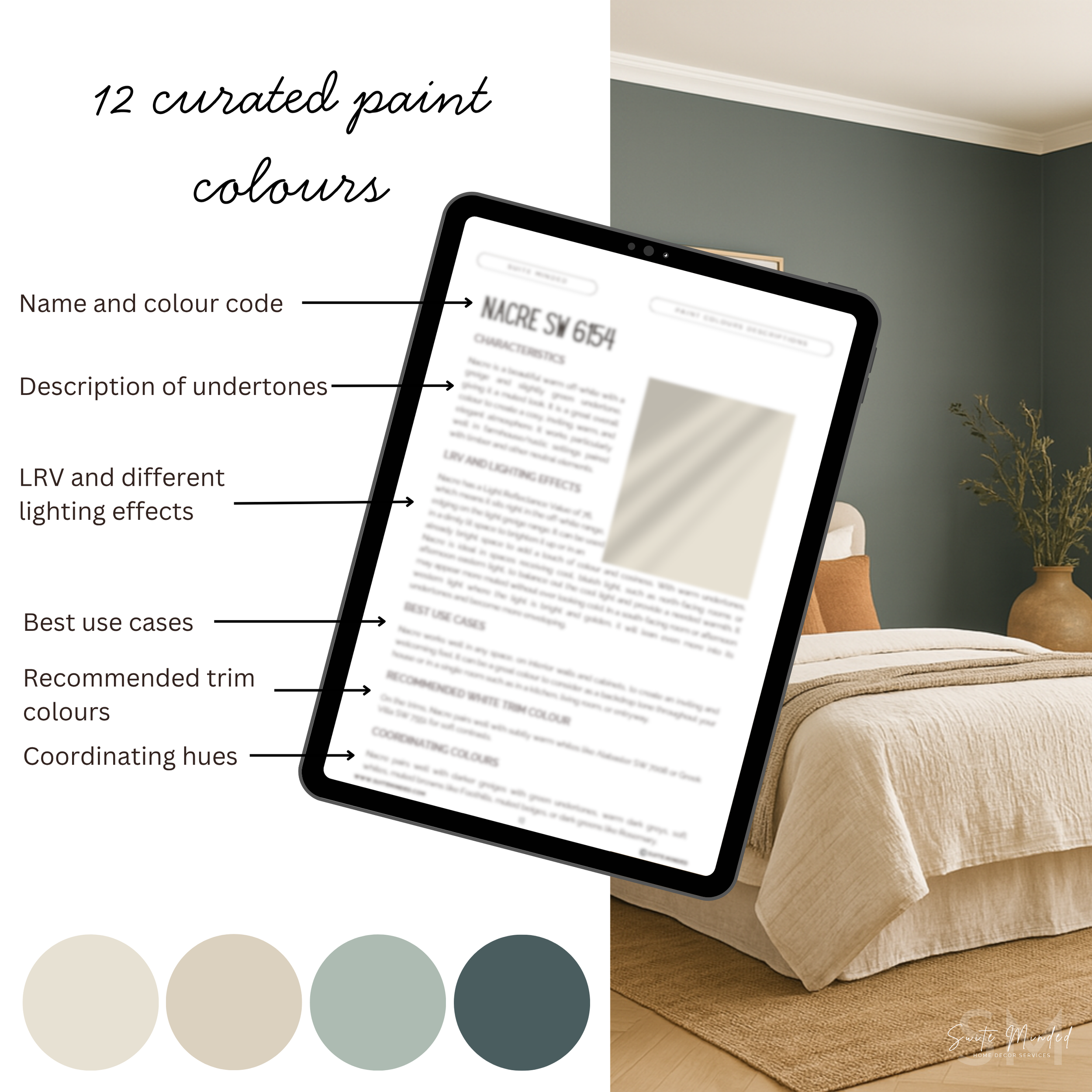Mediterranean Interior Sherwin Williams 12 Coordinating Paint Colours - Whole House Colour Palette