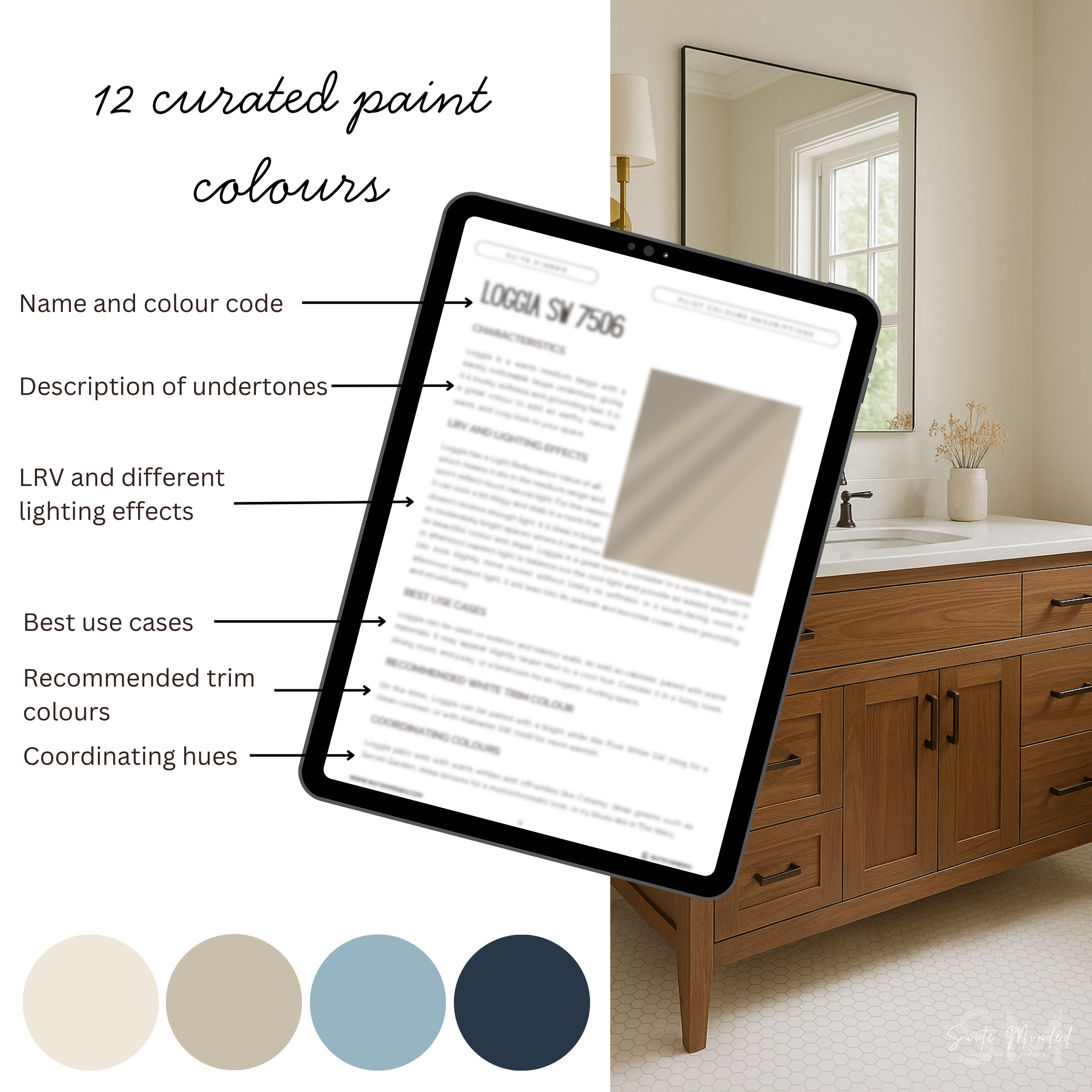 Creamy SW 7012 Sherwin-Williams Whole-House Colour Palette, 12 Coordinating Colours