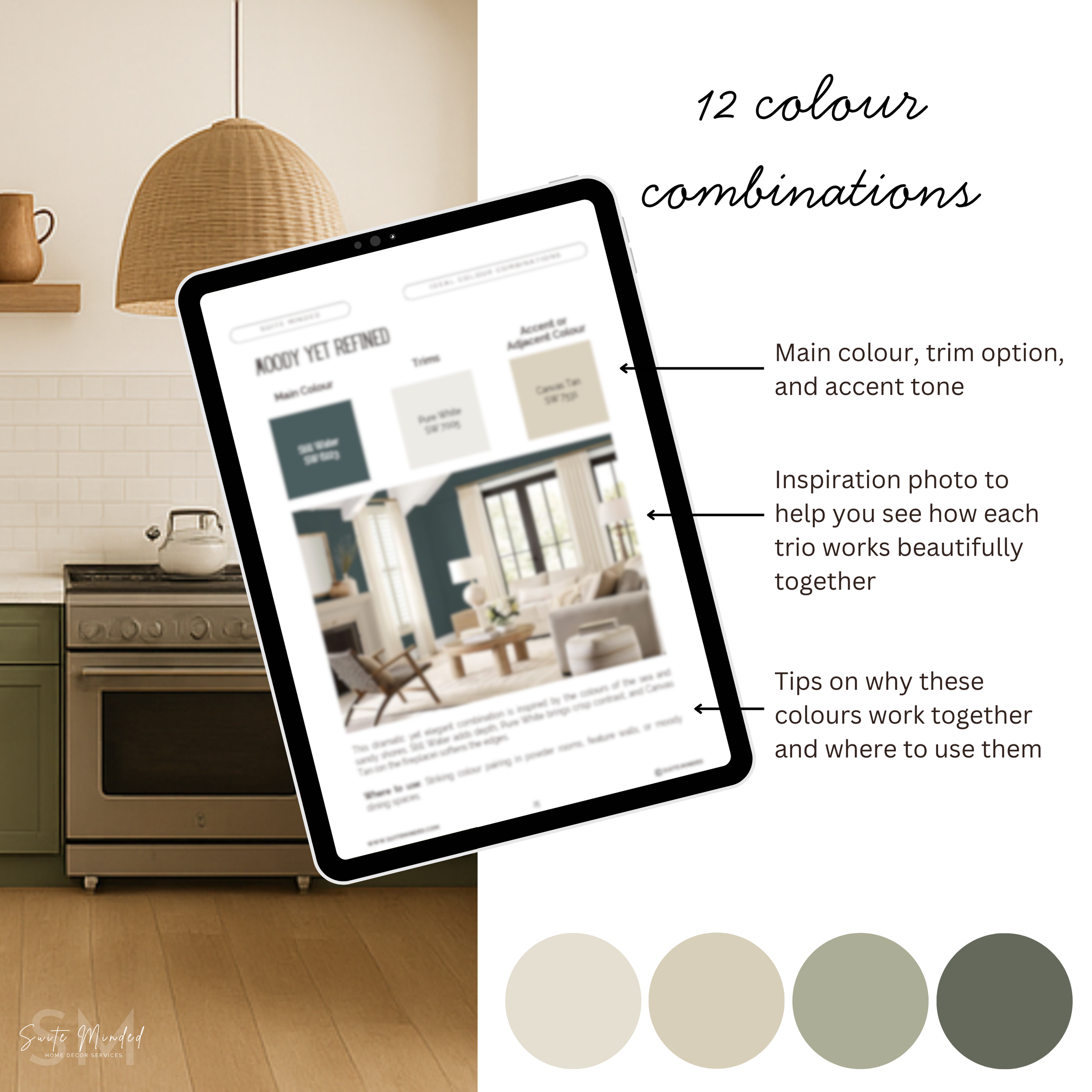 Mediterranean Interior Sherwin Williams 12 Coordinating Paint Colours - Whole House Colour Palette