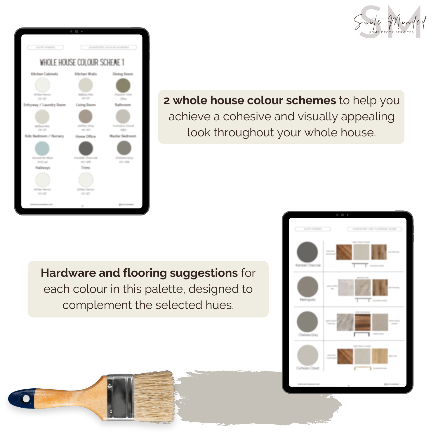 Balboa Mist OC-23 coordinating colors - benjamin moore paint palette - whole house color palette