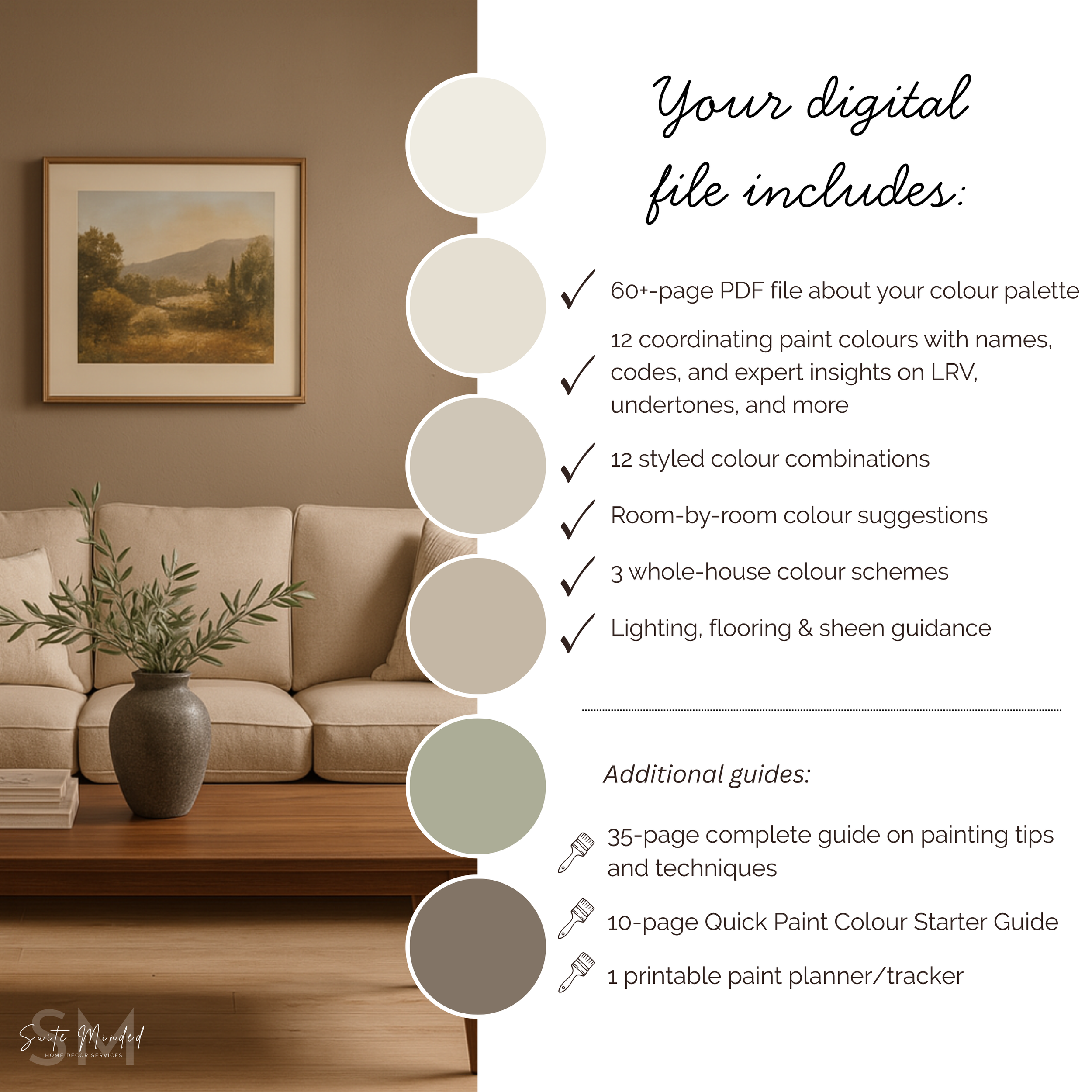 Mediterranean Interior Sherwin Williams 12 Coordinating Paint Colours - Whole House Colour Palette