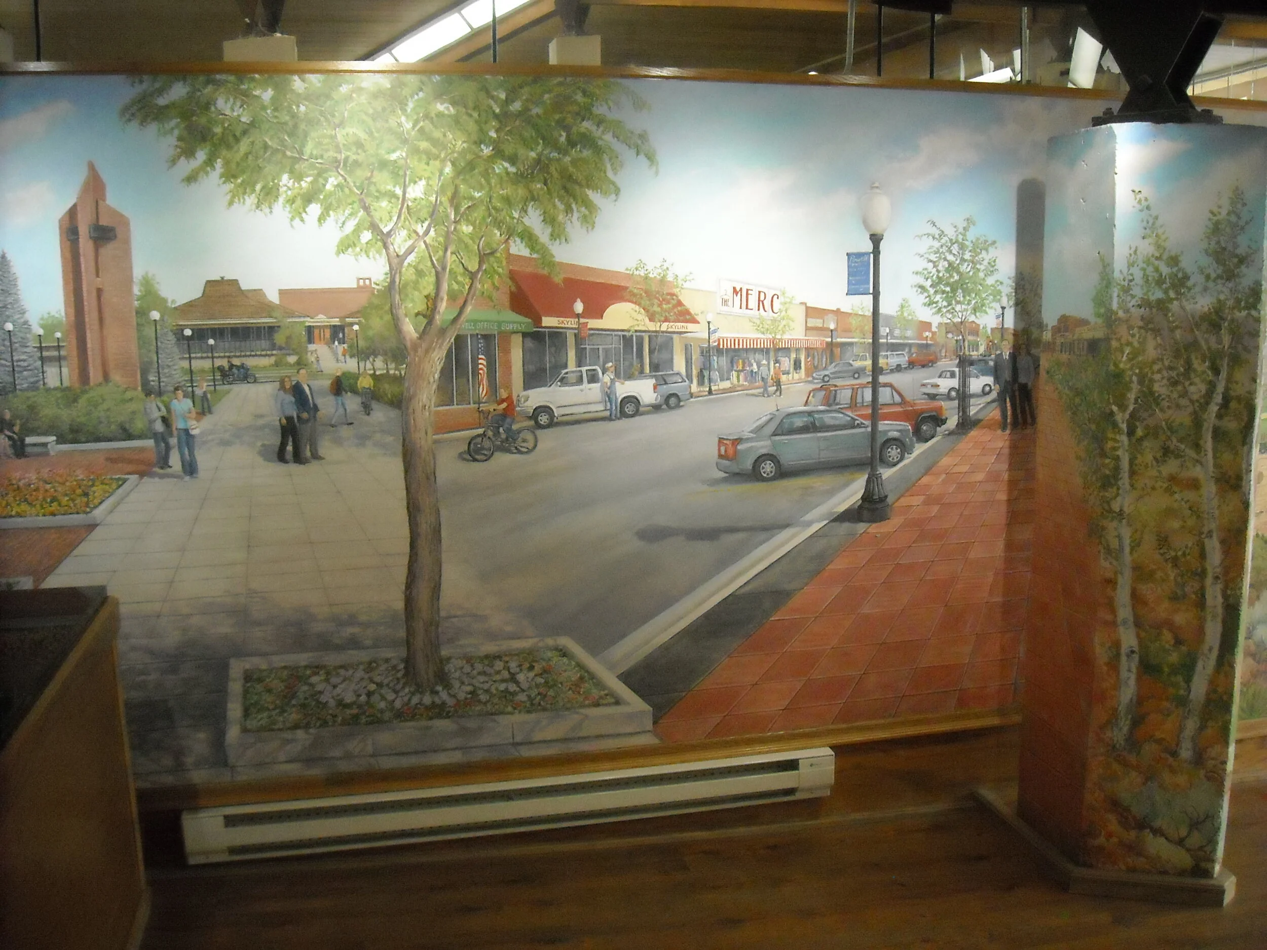 Left Side of the 8'X20' Powell Mural - First Bank of Powell