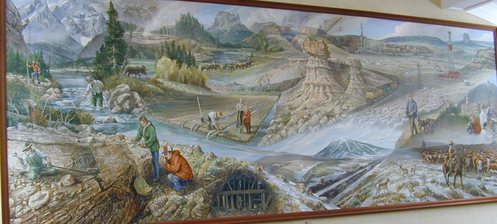 Wyoming State Capitol Mural - "Wyoming the Land and the People" - 8'x22'