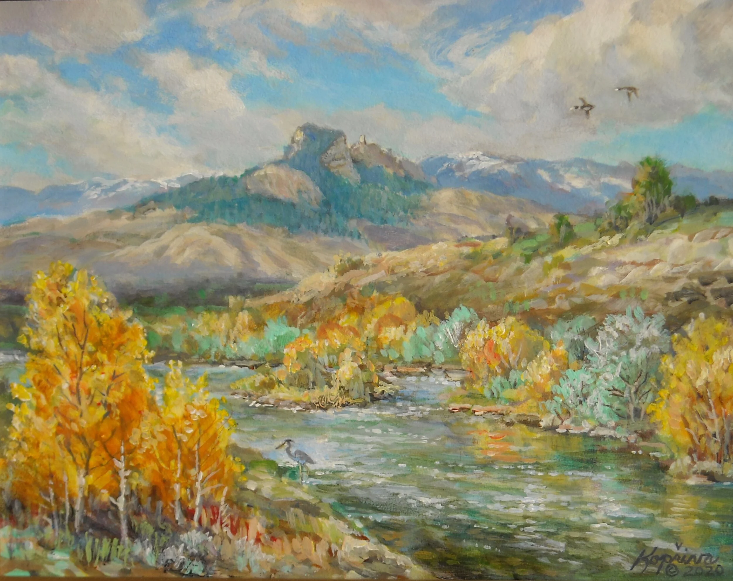 September Gold, Shoshone River 11"x14"