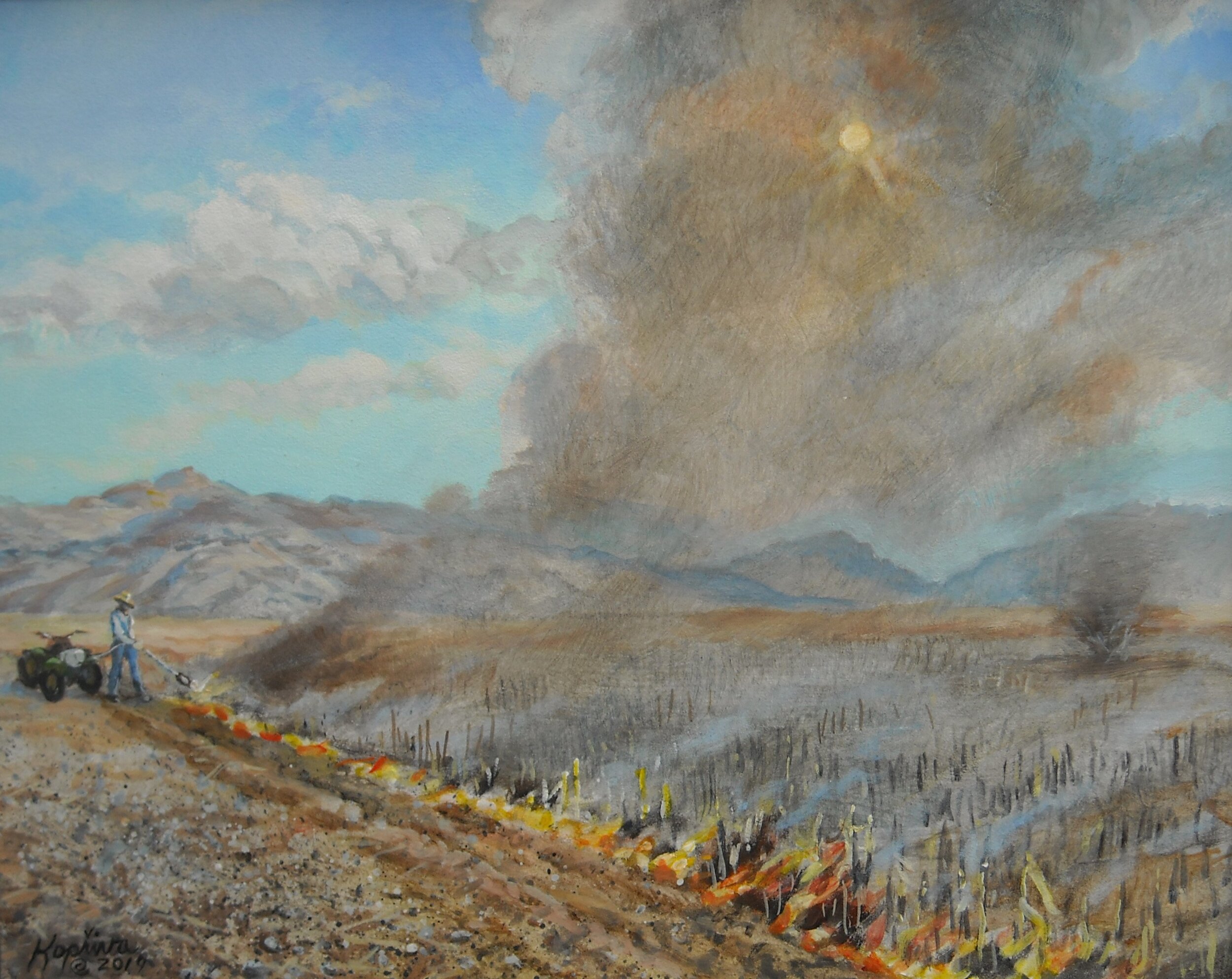 Farmer Burning his Cornfield 16"x20"