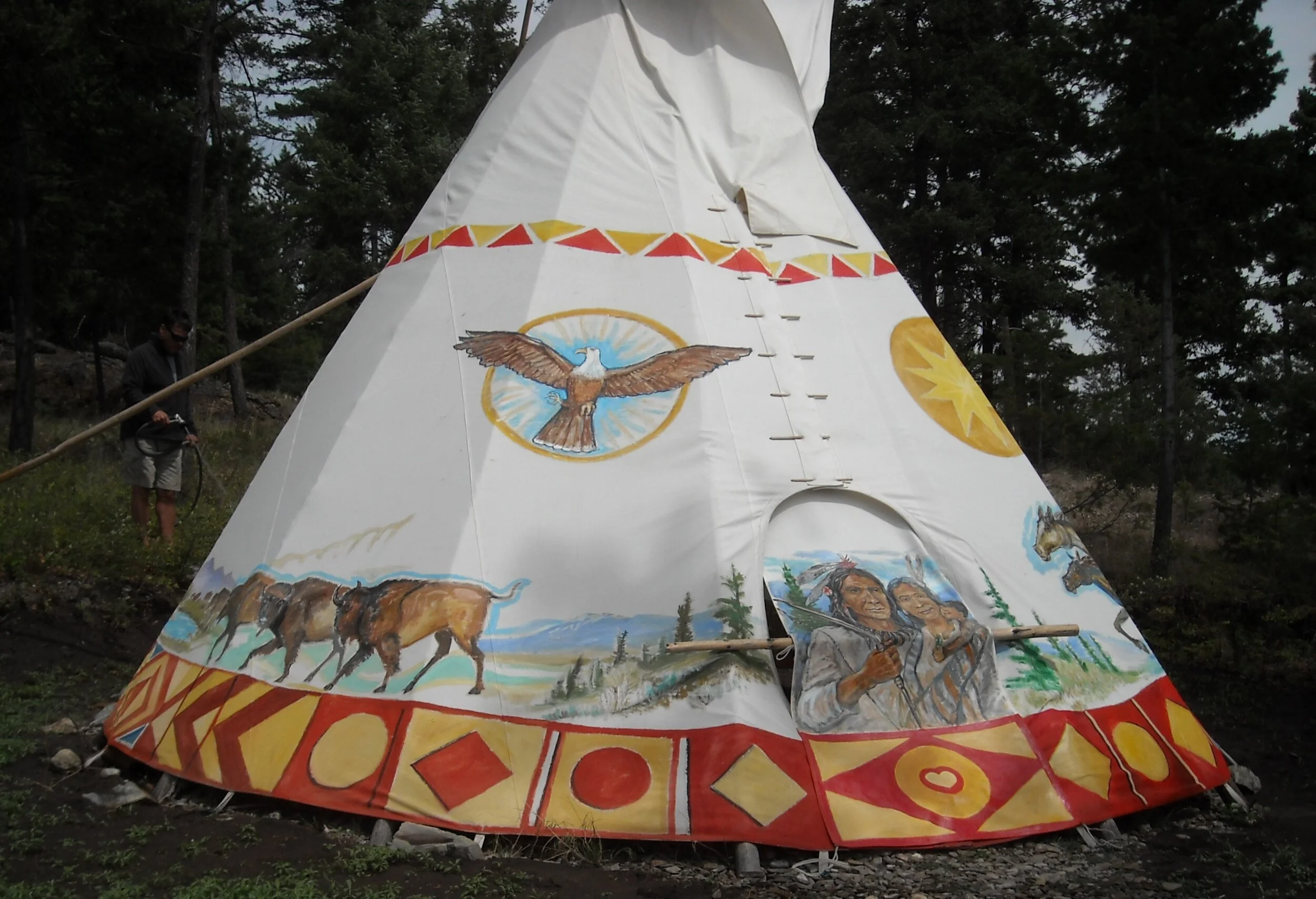 Painted 16' Diameter Teepee
on Flathead Lake