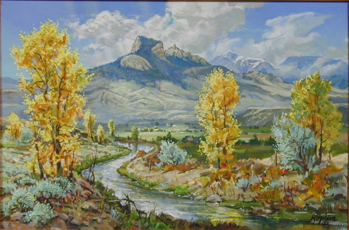 Heart Mountain Visa Card Painting for First National Bank of Powell, WY - 18"x30"