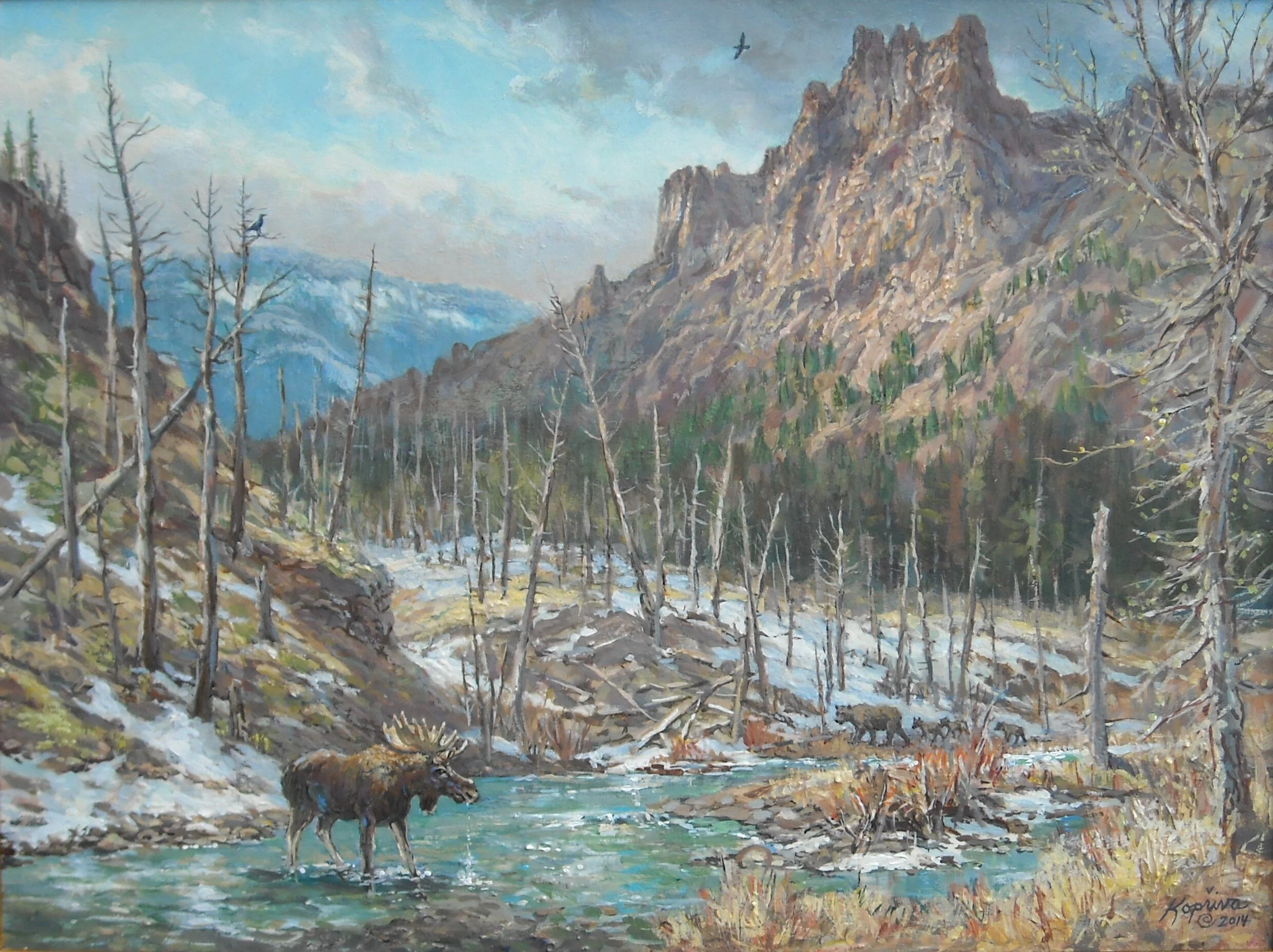 April Afternoon on the Northfork 18"x24"