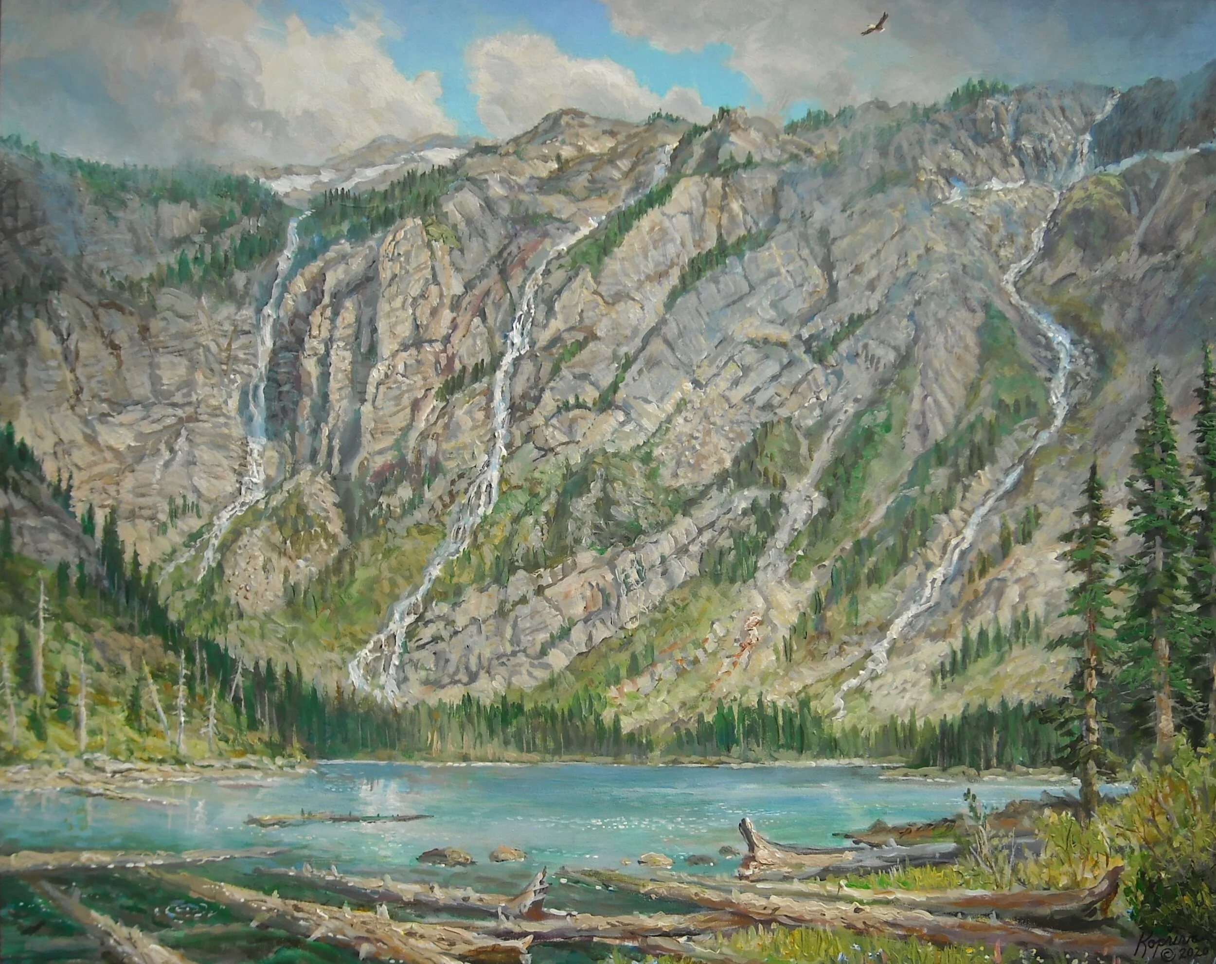 24"x30" Avalanche Lake in Glacier National Park