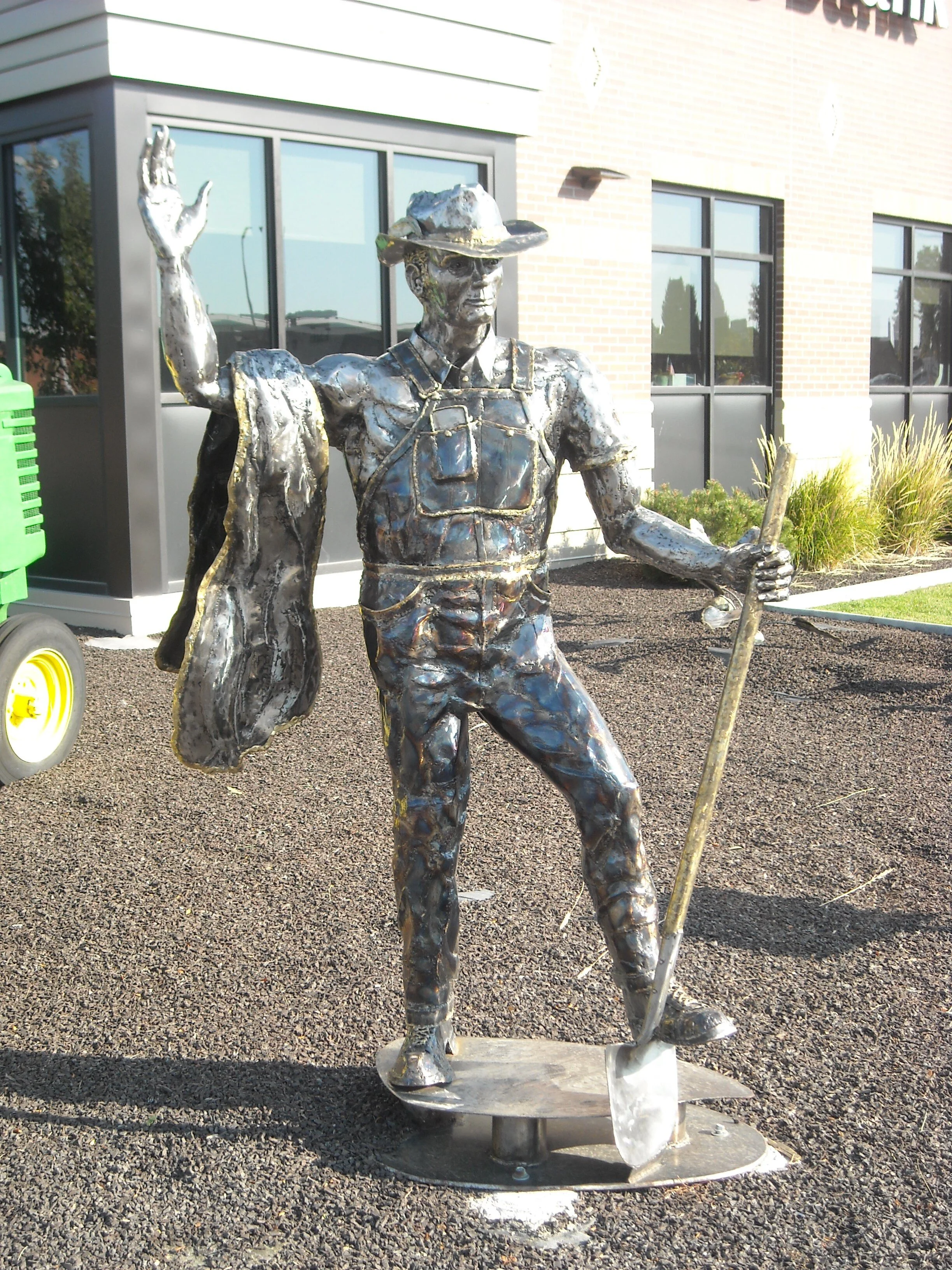 Waving Farmer - Life Size Welded Steel
