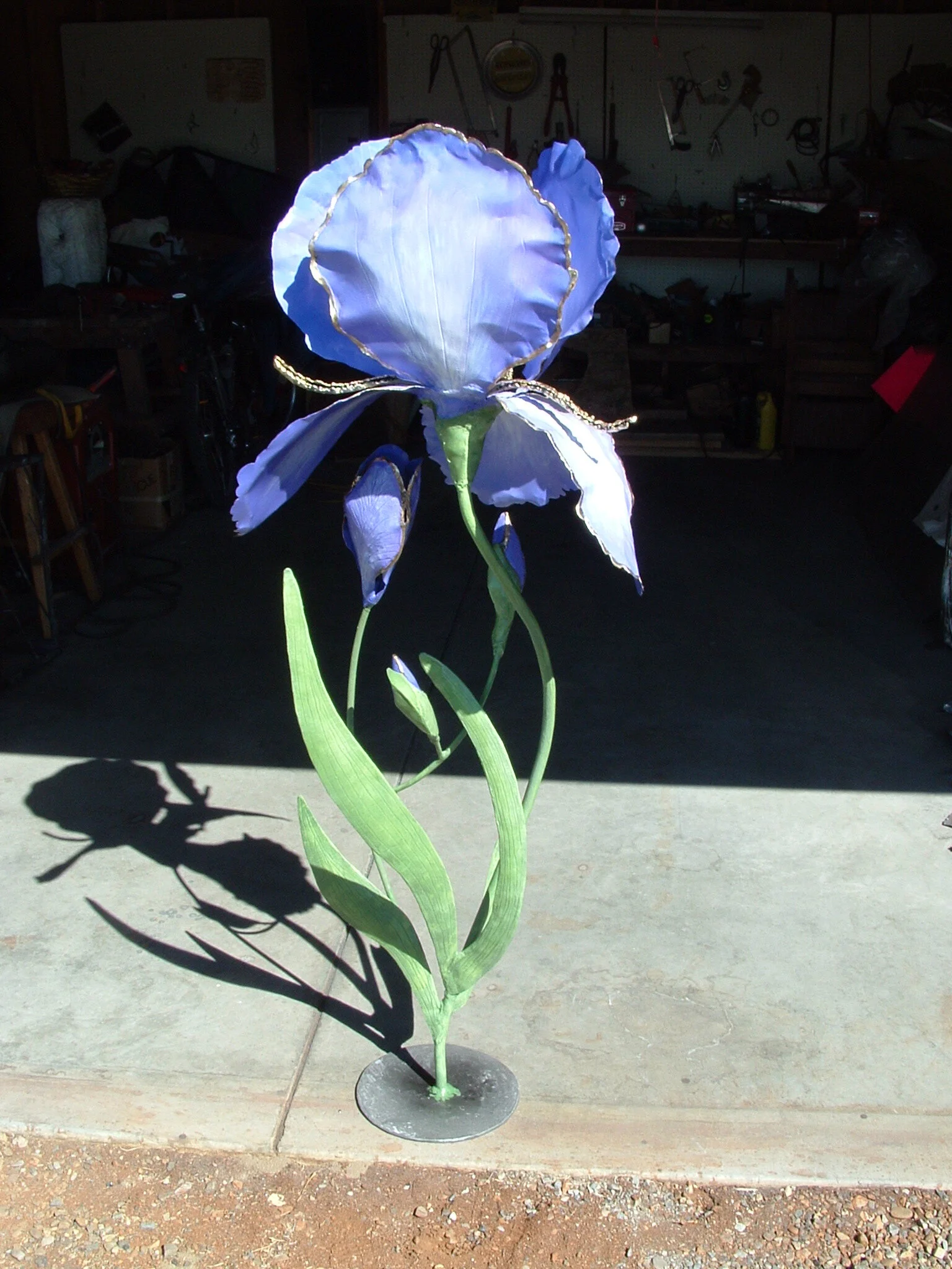 Painted Steel Iris - 65" tall