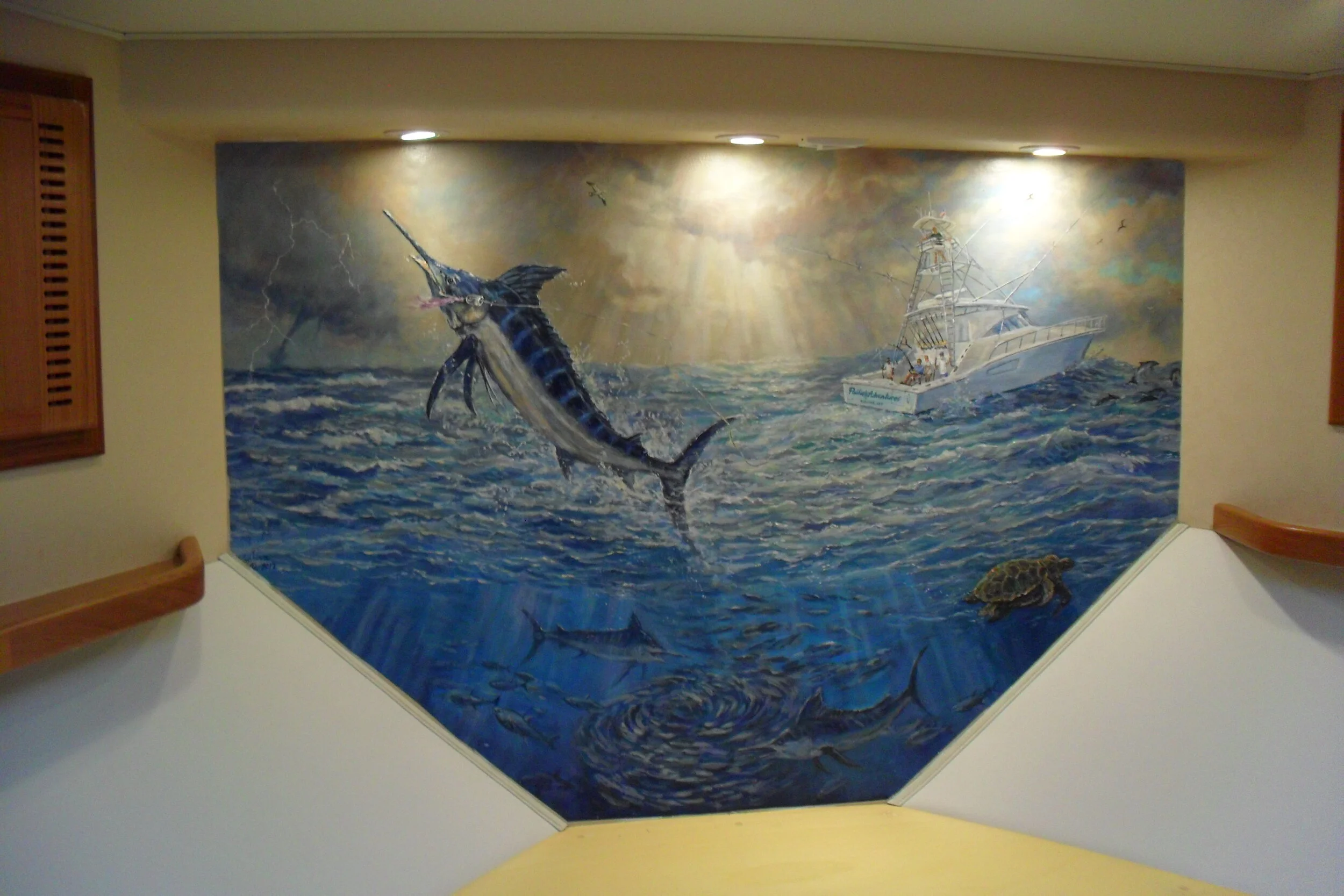 Blue Marlin on the Hook - 36"x60"