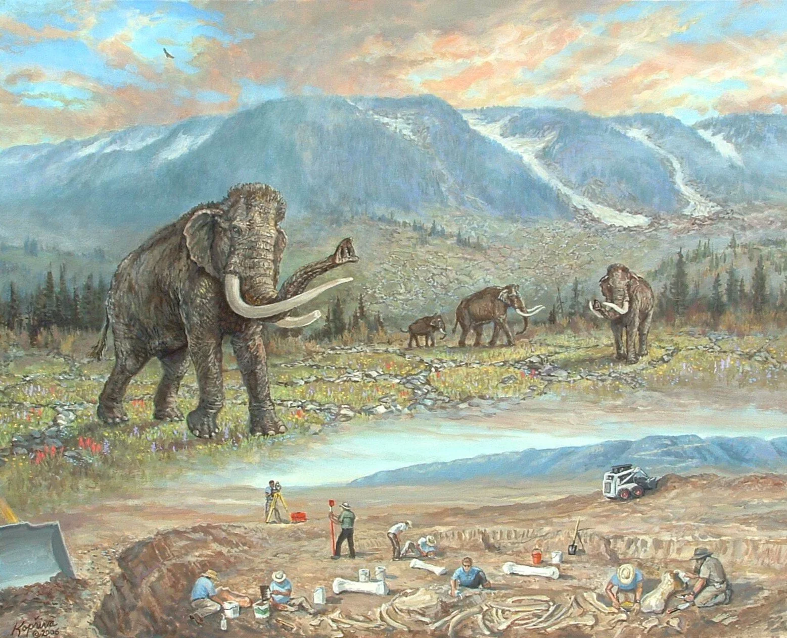 Mammoth poster for the Tate Geology Museum in Casper, WY - Original 24"x30"