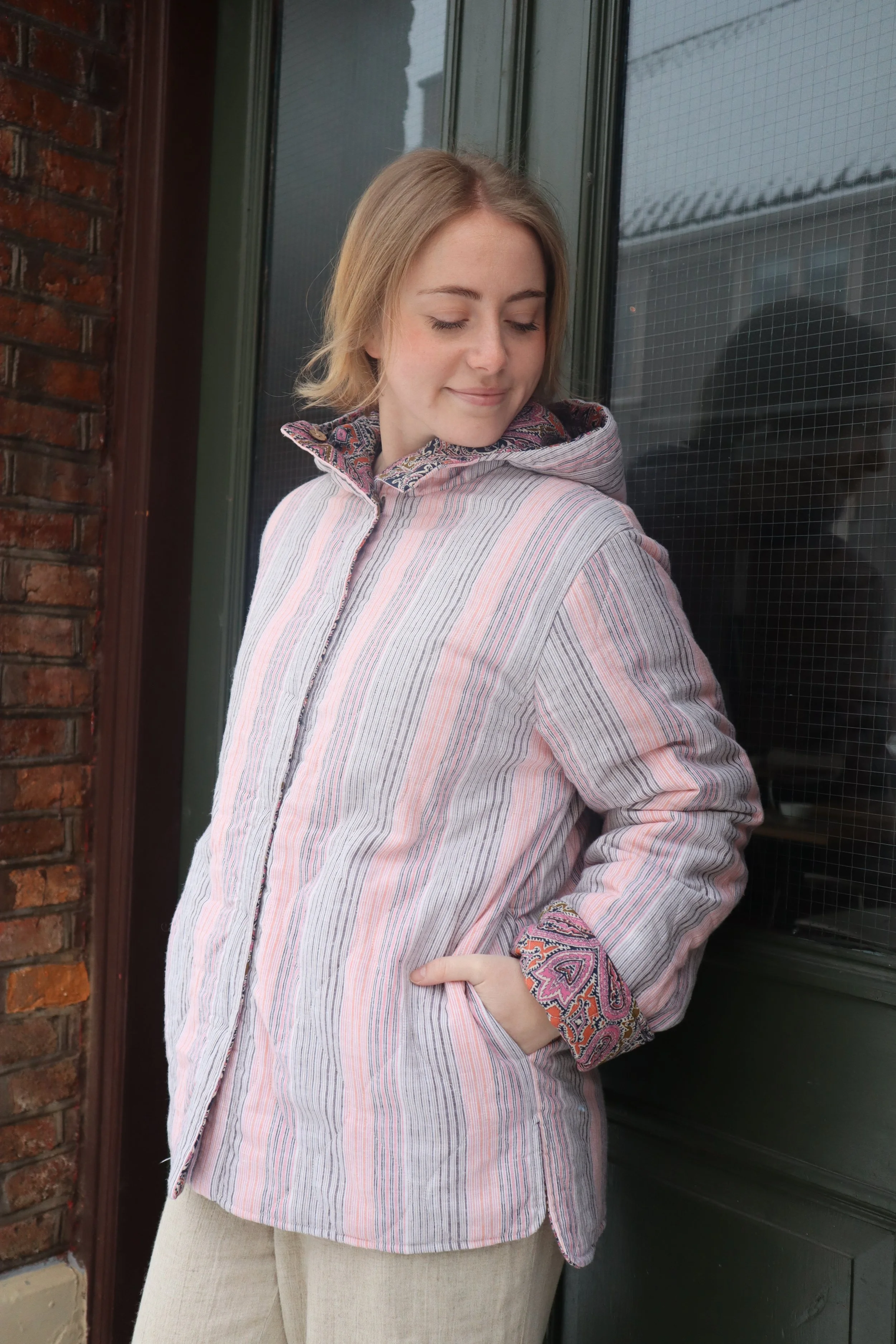 Quilted jakke striper .JPG