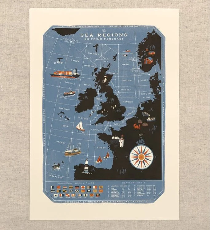 We love our print collection from @oldfielddesignco recently adding in these sea regions (shipping forecast) and British Lighthouse map prints (in A3). Pop them straight up with our oak wooden hangers.