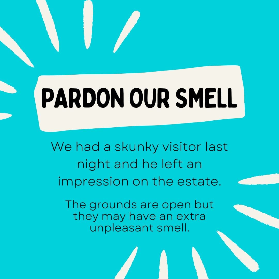 PARDON OUR SMELL. Fair Lane had a special skunky visitor last night who left a smelly impression on the estate grounds. The gardens and grounds are open today, but they may have an extra unpleasant smell.

#FairLaneGardensandGrounds #pardonoursmell