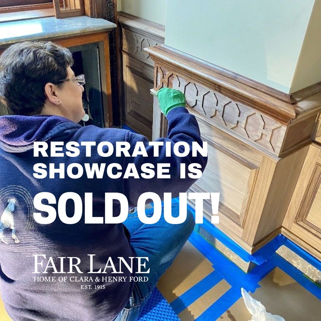 Our Restoration Showcase event is officially SOLD OUT! 

Please become a member of #FairLane for additional tour opportunities: https://henryfordfairlane.org/membership. 

#HistoricRestoration #Events