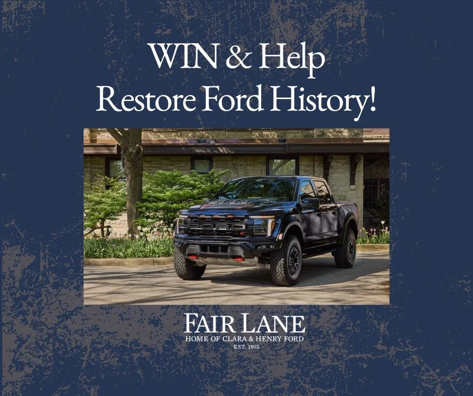 🚨WIN A 2025 FORD F-150 RAPTOR R! 🚨

🔹 All you have to do is donate to help restore the restoration efforts here at #FairLane
⏳ Enter before Dec 30, 2025. BONUS - click here and receive 50% more entries: http://bit.ly/46foe0d

#RaptorRSweepstakes #