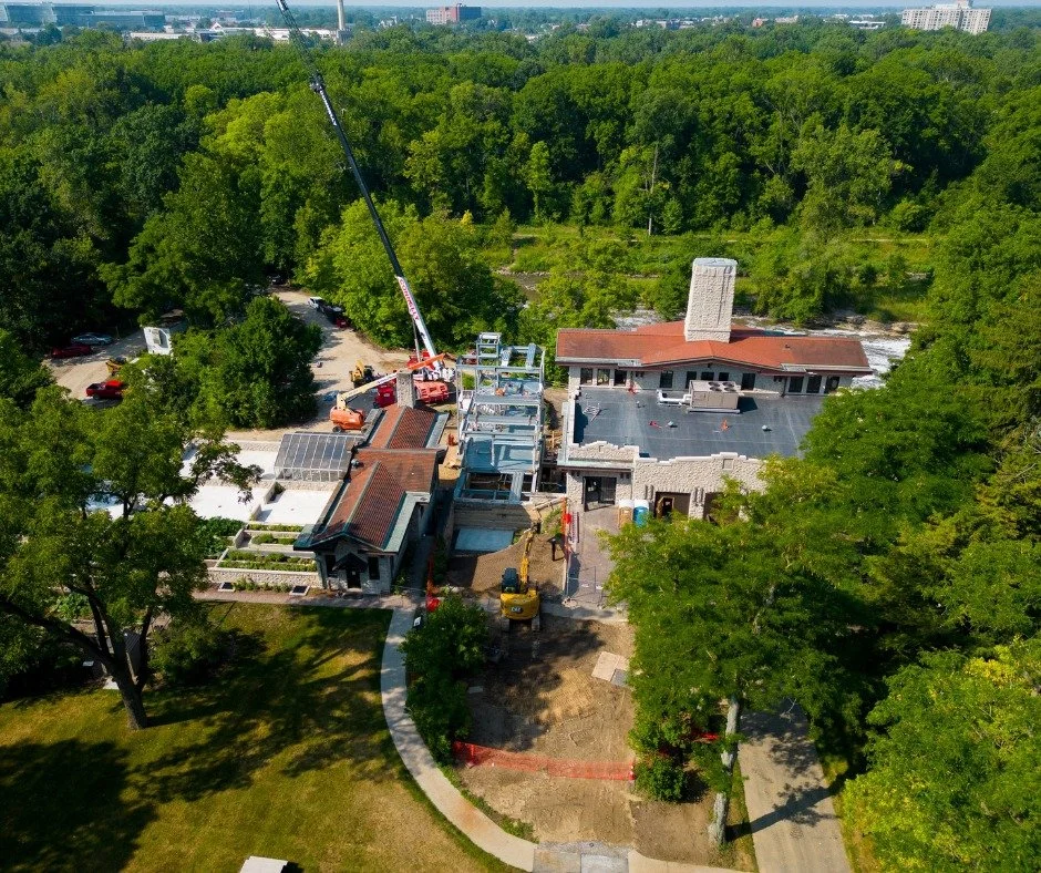 Exciting update on the restoration: The historic Powerhouse and the new addition are now connected. While we don't yet have images of this milestone (the image shown shows the gap that existed between the Powerhouse and the addition), we look forward