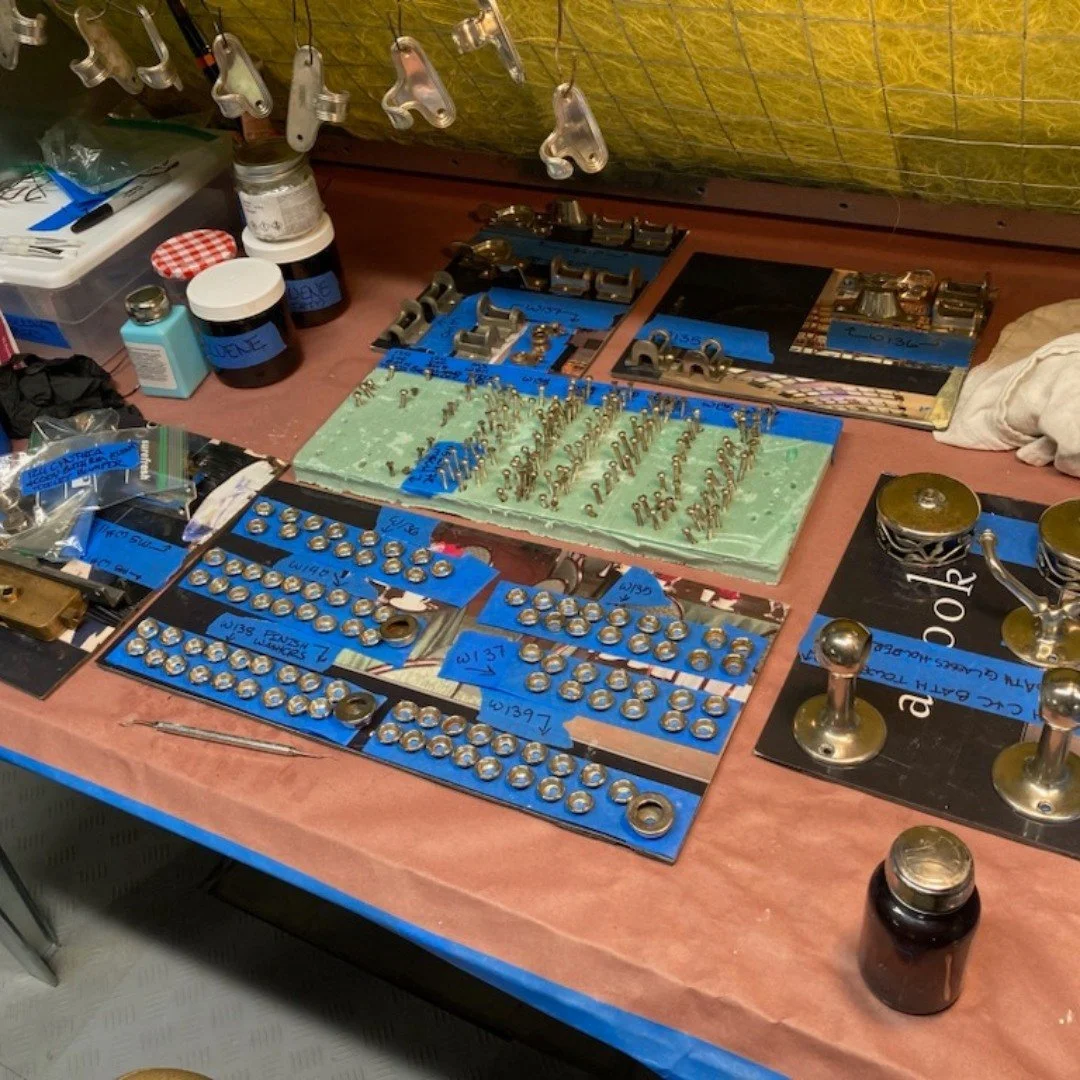 #DYK each casement window or door at #FairLane has 14 components? And, that's not including the inside of each mechanism!
ㅤ
All hardware gets a deep clean and receives a protective coating. Some need to be repaired, others have active corrosion remov